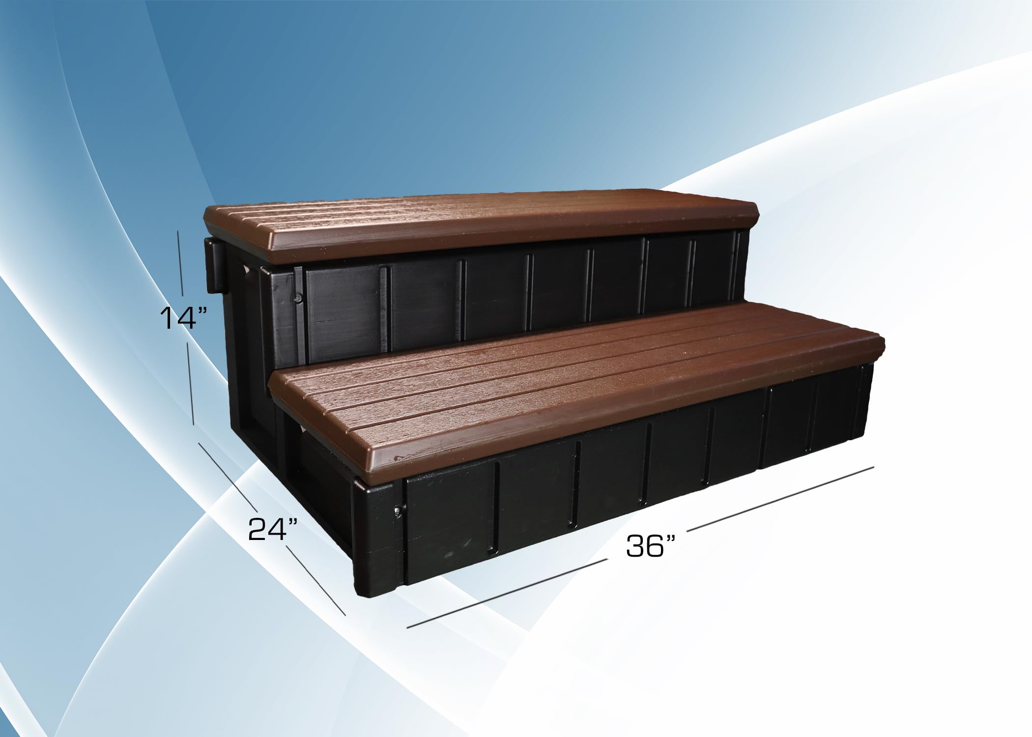 Durable Confer Plastics Spa & Hot Tub Storage Step - Multi-Functional, Made in USA, Espresso Color | Perfect for Poolside Organization & Easy Access