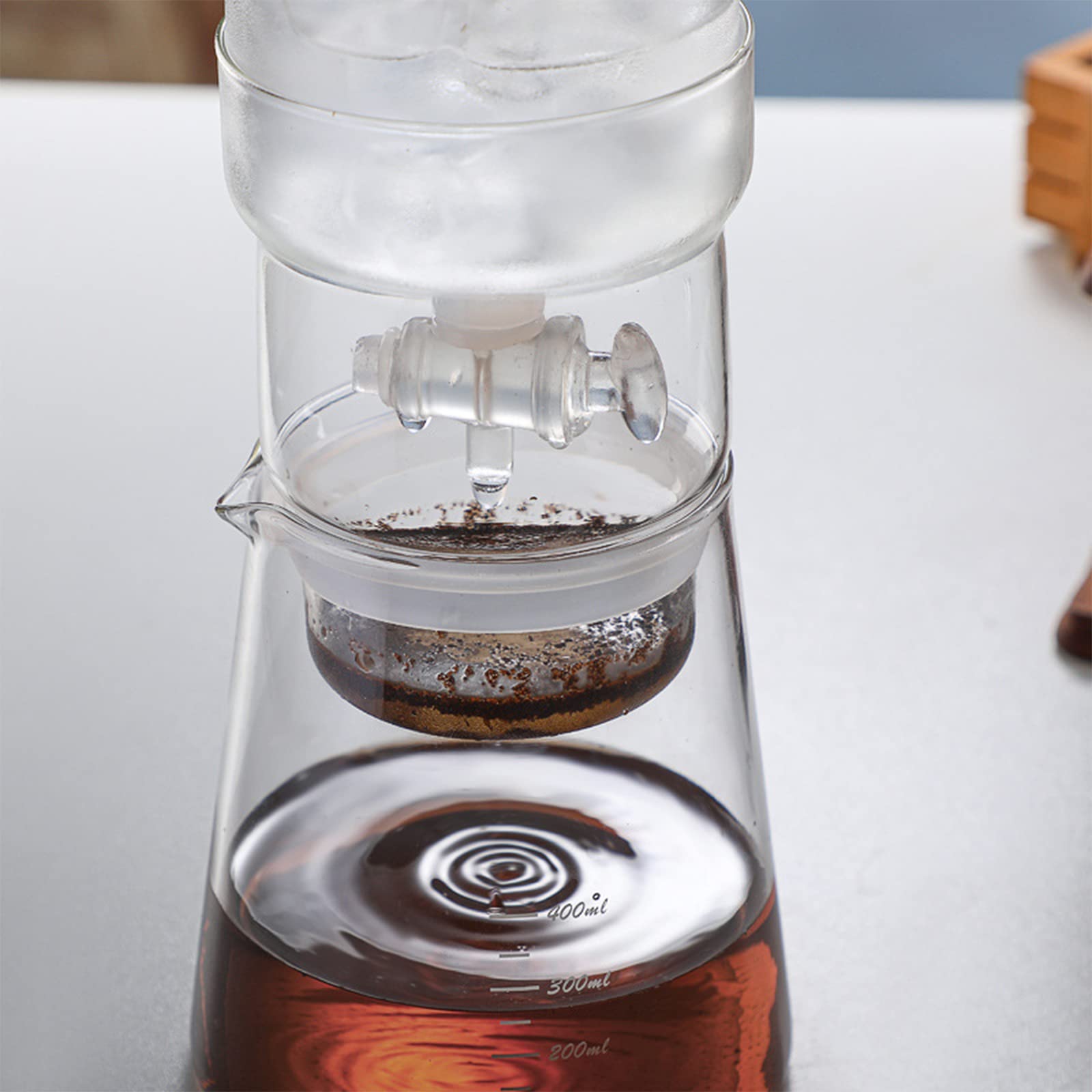 Portable Cold Brew Coffee Maker - 400ml Reusable Glass Filter for Home & Office