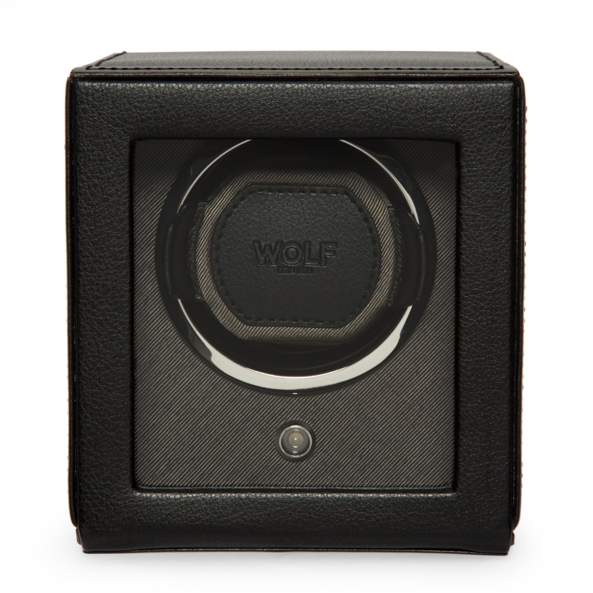 Premium Wolf Cub Single Watch Winder with Glass Cover - Automatic Watch Storage & Display Case for Men - Perfect for Luxury Watch Collection, Travel & Nightstand Storage