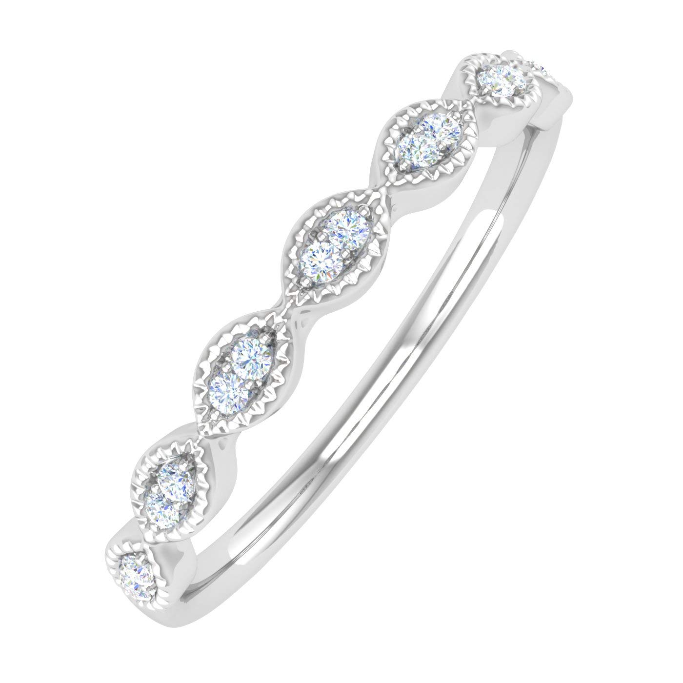0.04 Carat Diamond Anniversary Wedding Band Ring for Women - 10K Solid Gold Engagement Ring - Perfect for Anniversary, Proposal & Special Occasions