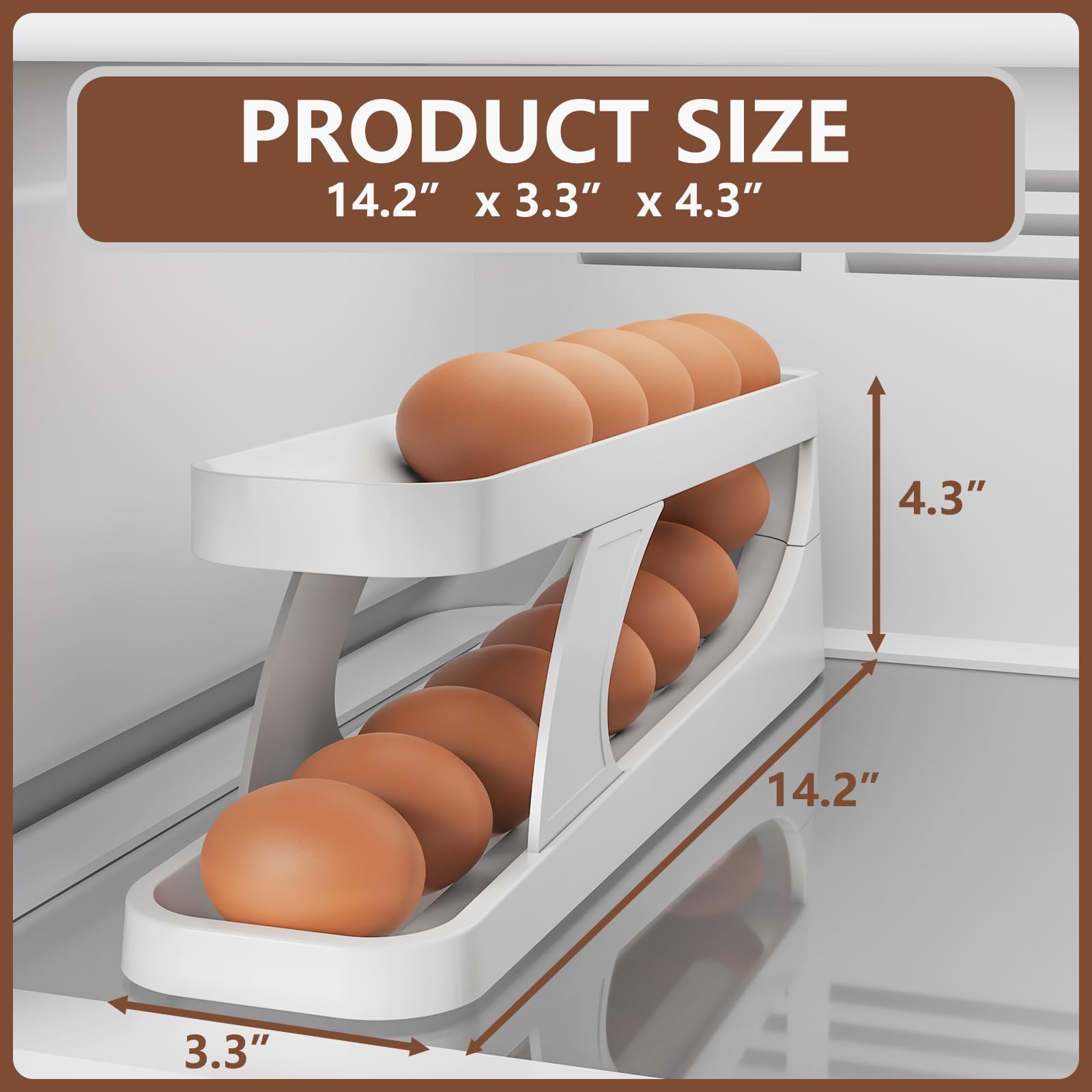 CHANCETSUI Egg Storage Holder for Fridge Organization - Space Saving Refrigerator Organizer for RV, Camper & Home Kitchen | Perfect for Camping Trips & Small Space Living
