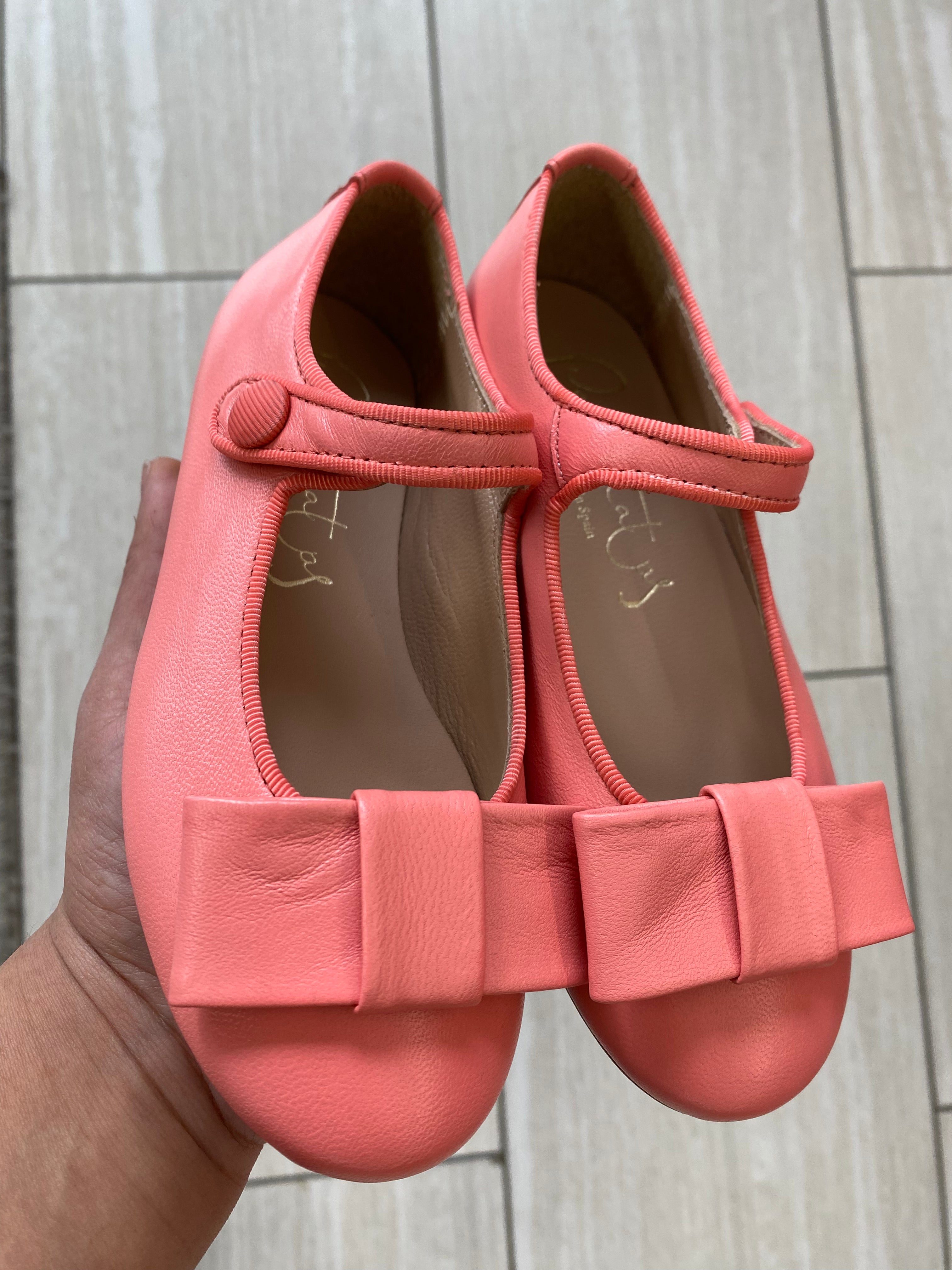 Coral Bow Mary Jane Shoes for Women - Elegant & Comfortable Flats for Girls, Weddings, Parties & Everyday Wear
