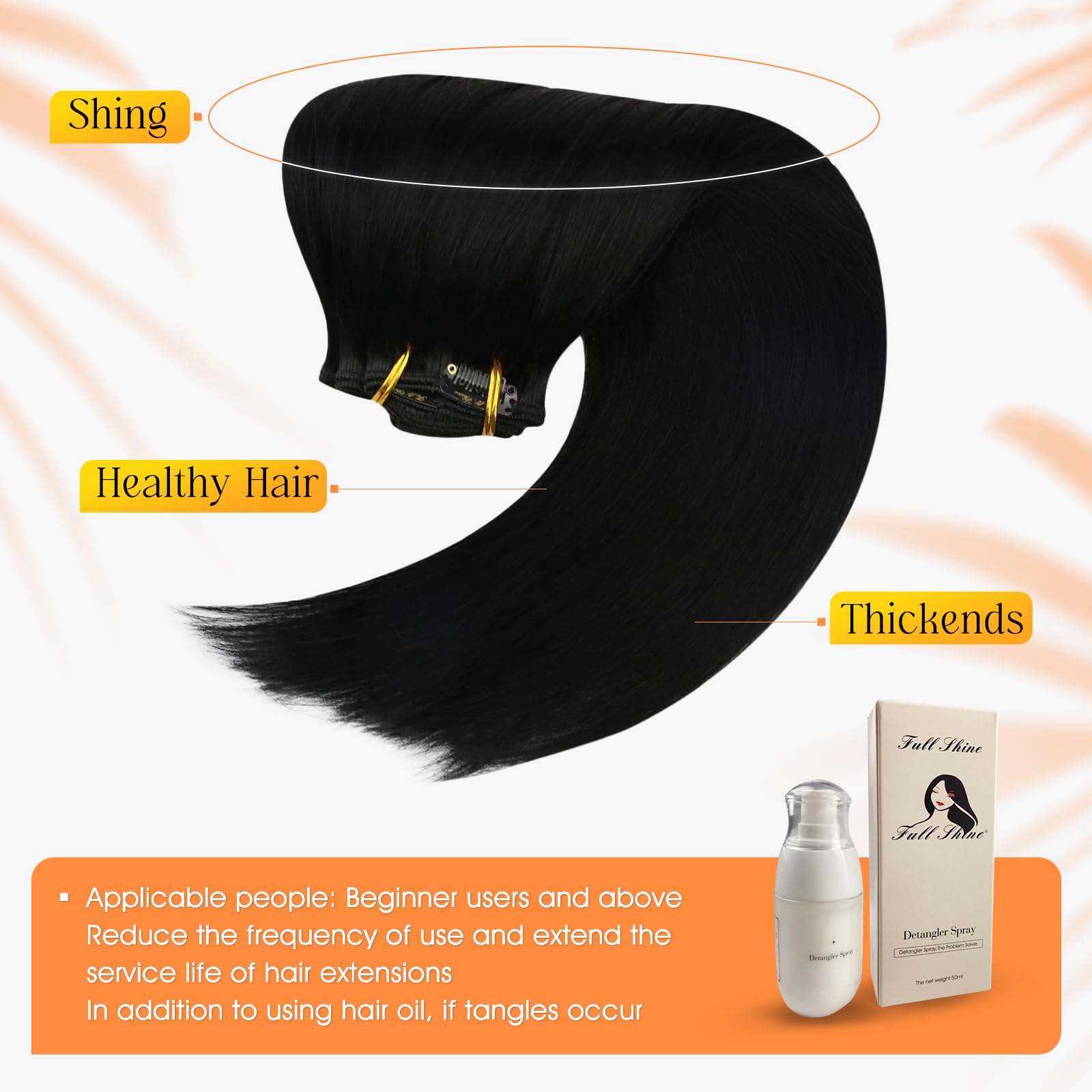 22 Inch Black Human Hair Extensions Clip Ins & Tape Ins Bundles - 170g Real Human Hair for Full Head Straight Hair - Perfect for Styling, Volume Boost & Everyday Wear