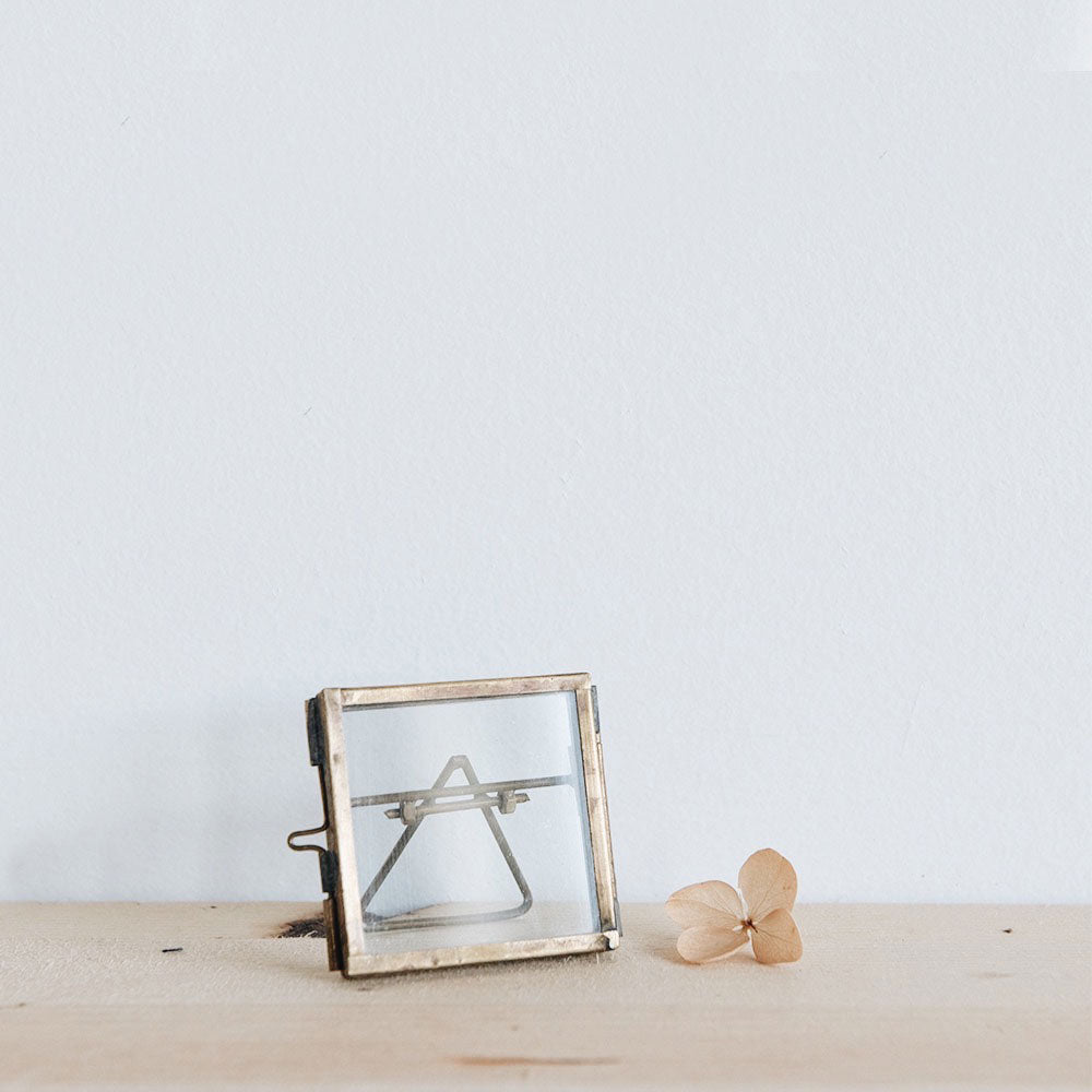 Elegant Tiny Brass Picture Frame - 3x5 Inch Mini Photo Display for Home Decor, Desk, or Gift - Perfect for Wedding, Family, and Travel Memories