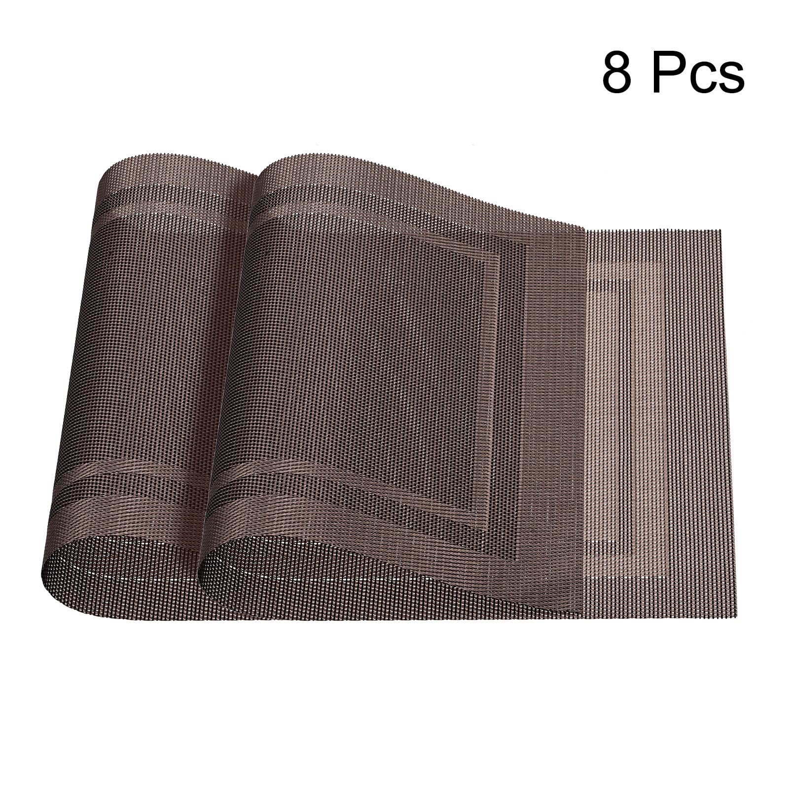 uxcell 16x12 Inch PVC Washable Woven Placemats Set of 8 - Non-Slip Table Mats for Dining, Kitchen, Coffee Table & Office Use