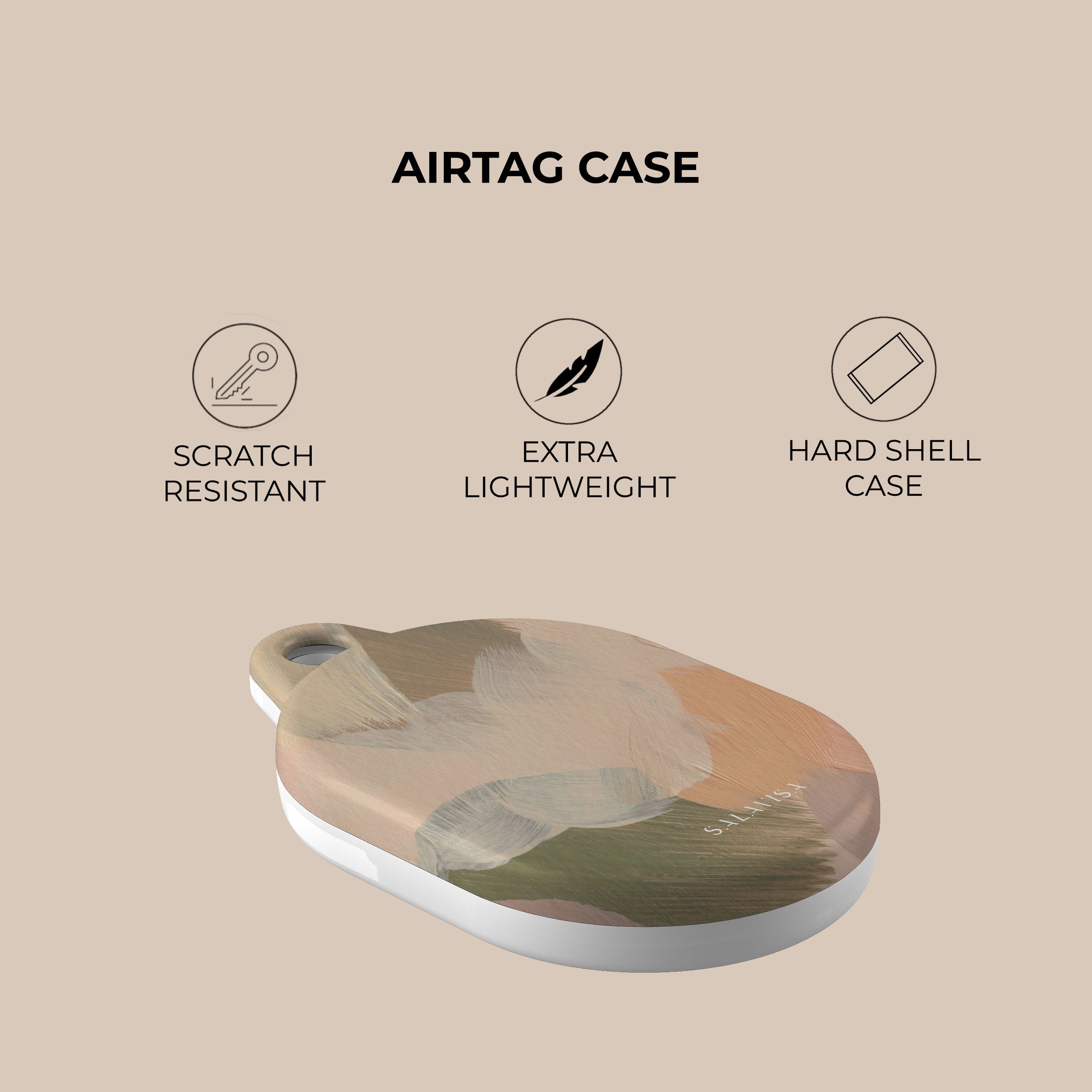 Lush Escape AirTag Holder - Premium Leather Keychain for Apple AirTag - Perfect for Travel, Luggage, Bags & Keys Tracking