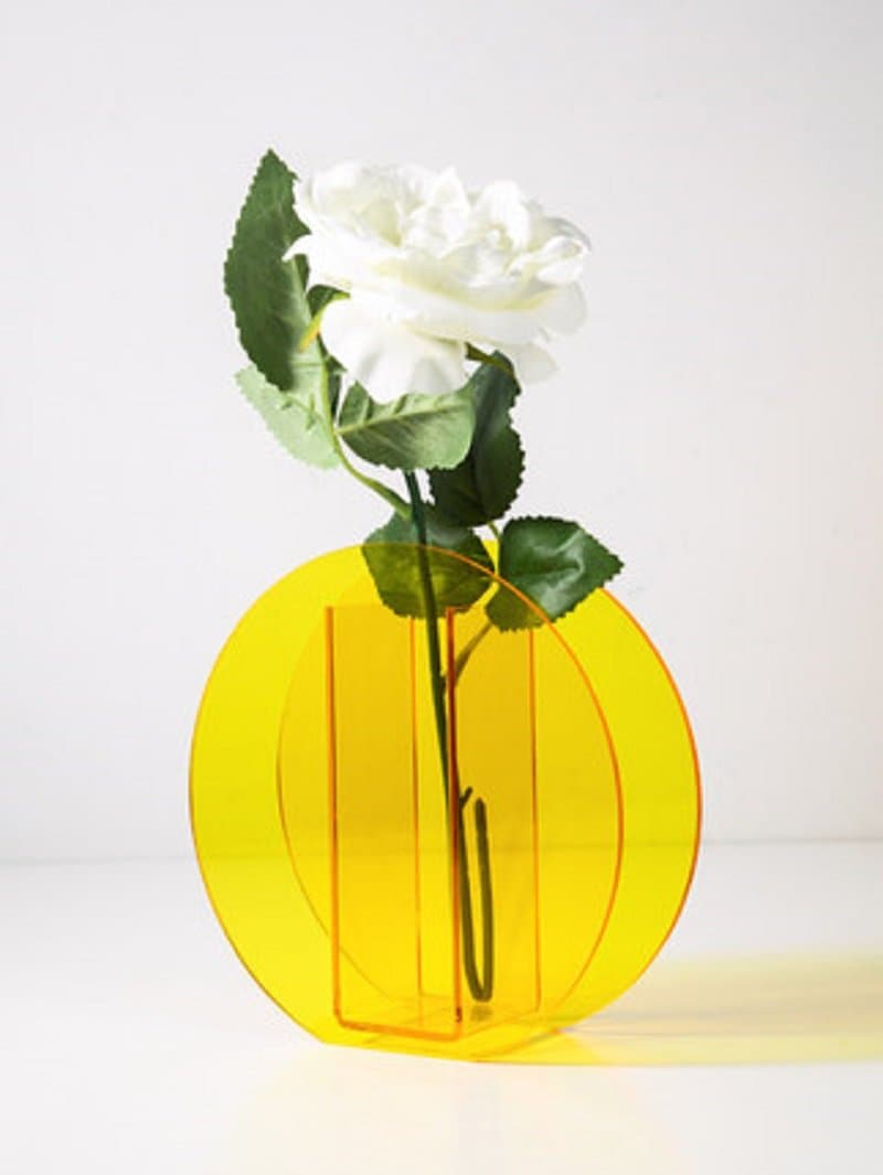 Modern Acrylic Vase for Home & Office Decor - Elegant Lightweight Tabletop Centerpiece for Flowers, Wedding Decor, Living Room, Dining Table and Desk Accessories