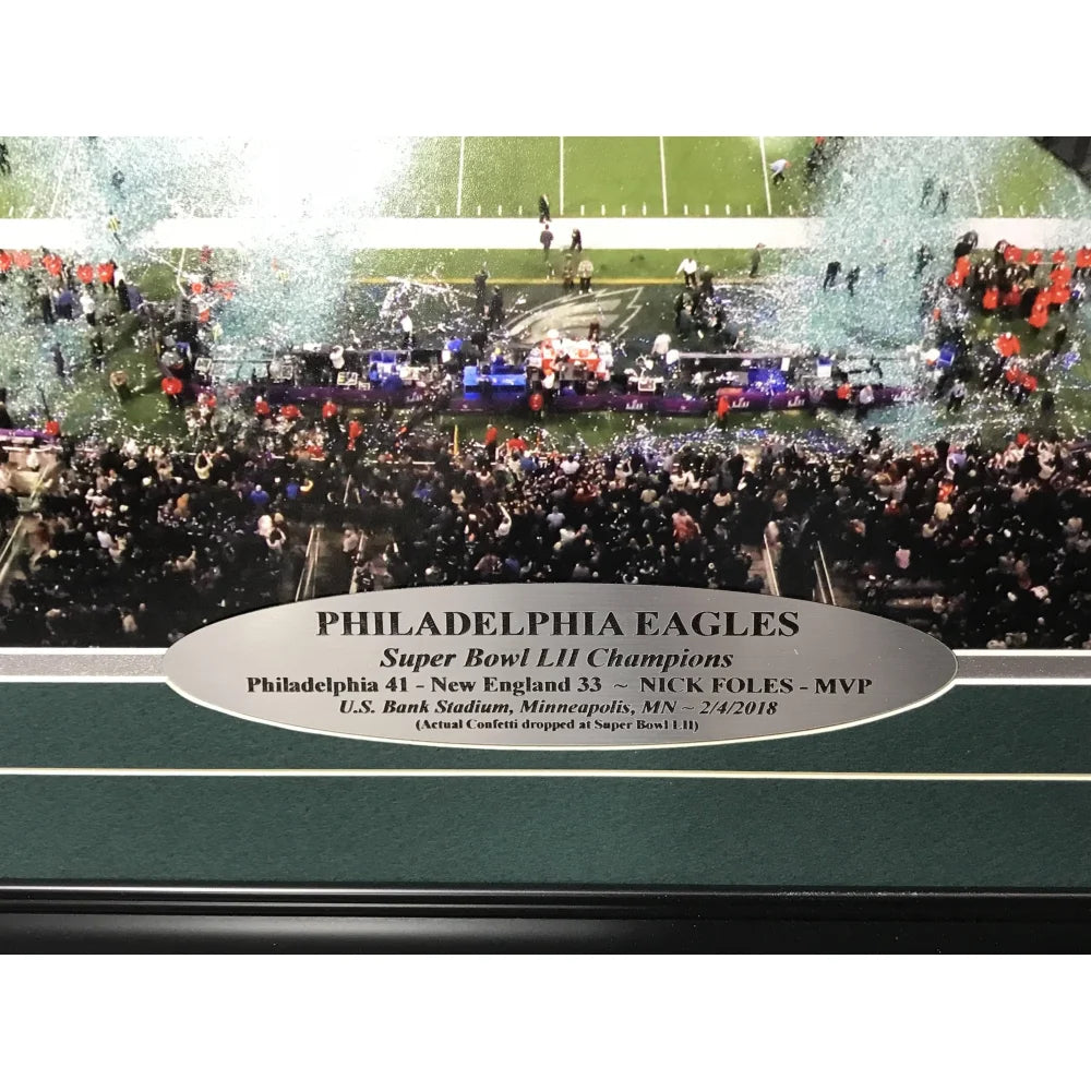 Philadelphia Eagles Super Bowl Champions Authentic Confetti Framed 16x20 Collage - Perfect for Eagles Fans, Sports Memorabilia Collectors & Man Cave Decor