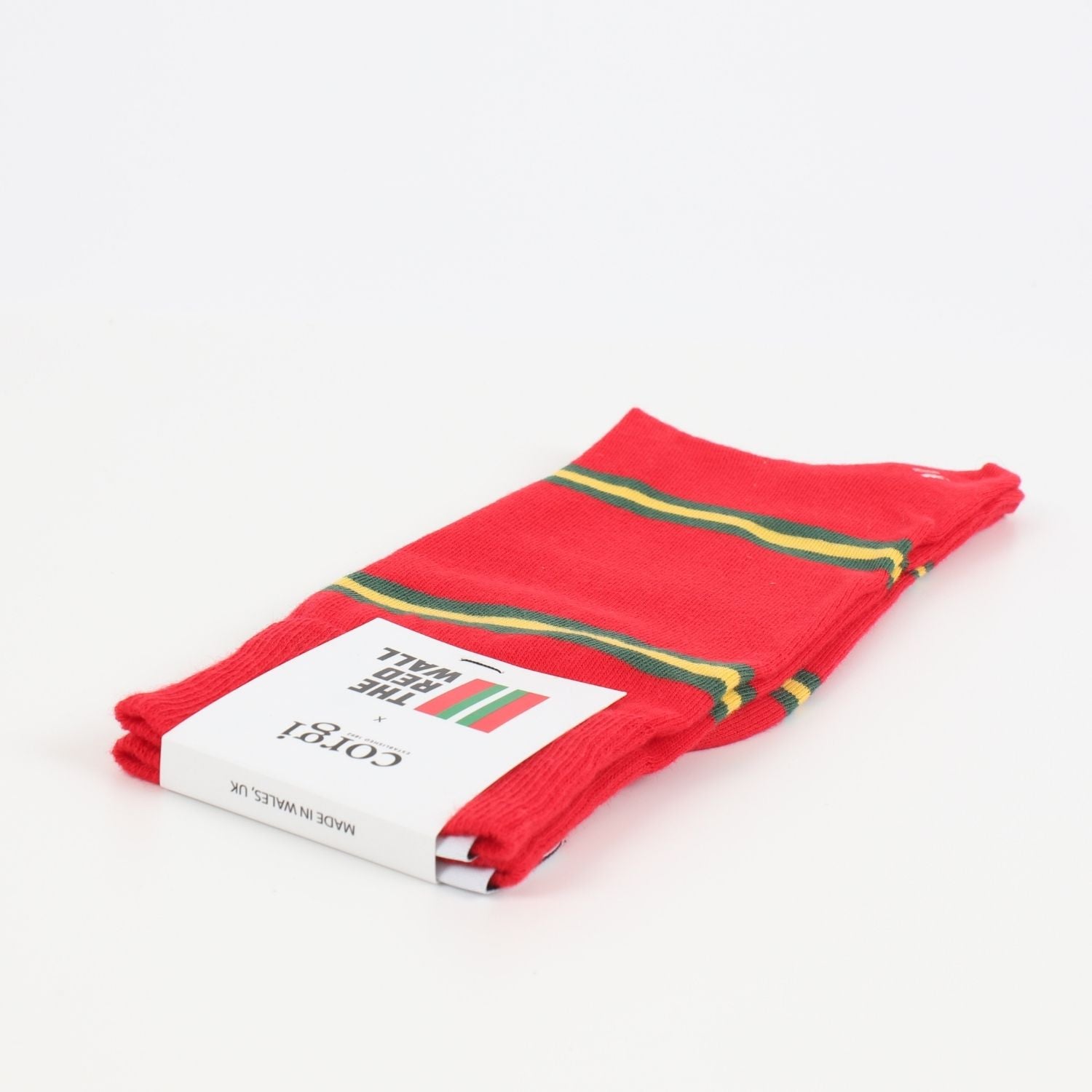Red Wall Welsh Fan Striped Cotton Socks - Comfortable & Breathable for Men & Women - Perfect for Sports, Casual Wear & Gifts