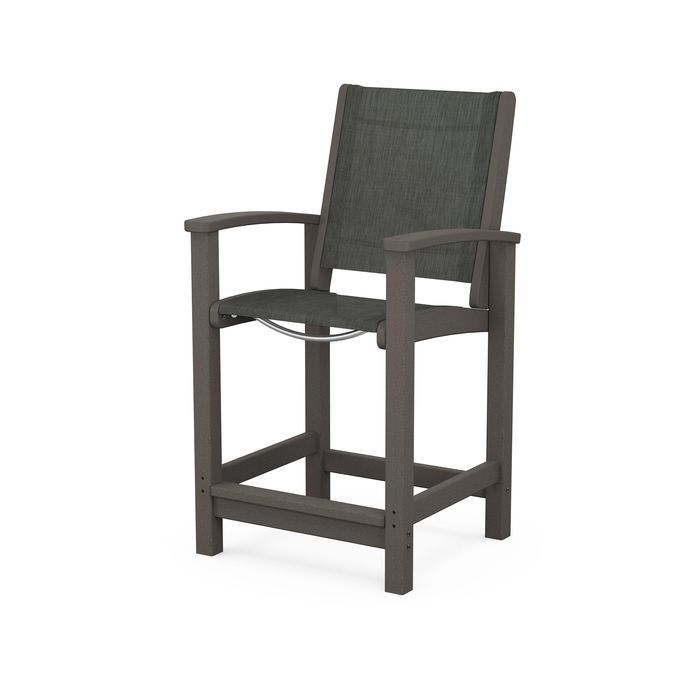 POLYWOOD Coastal Counter Chair - Durable Outdoor Bar Stool for Patio, Deck & Poolside - Weather-Resistant & Low Maintenance