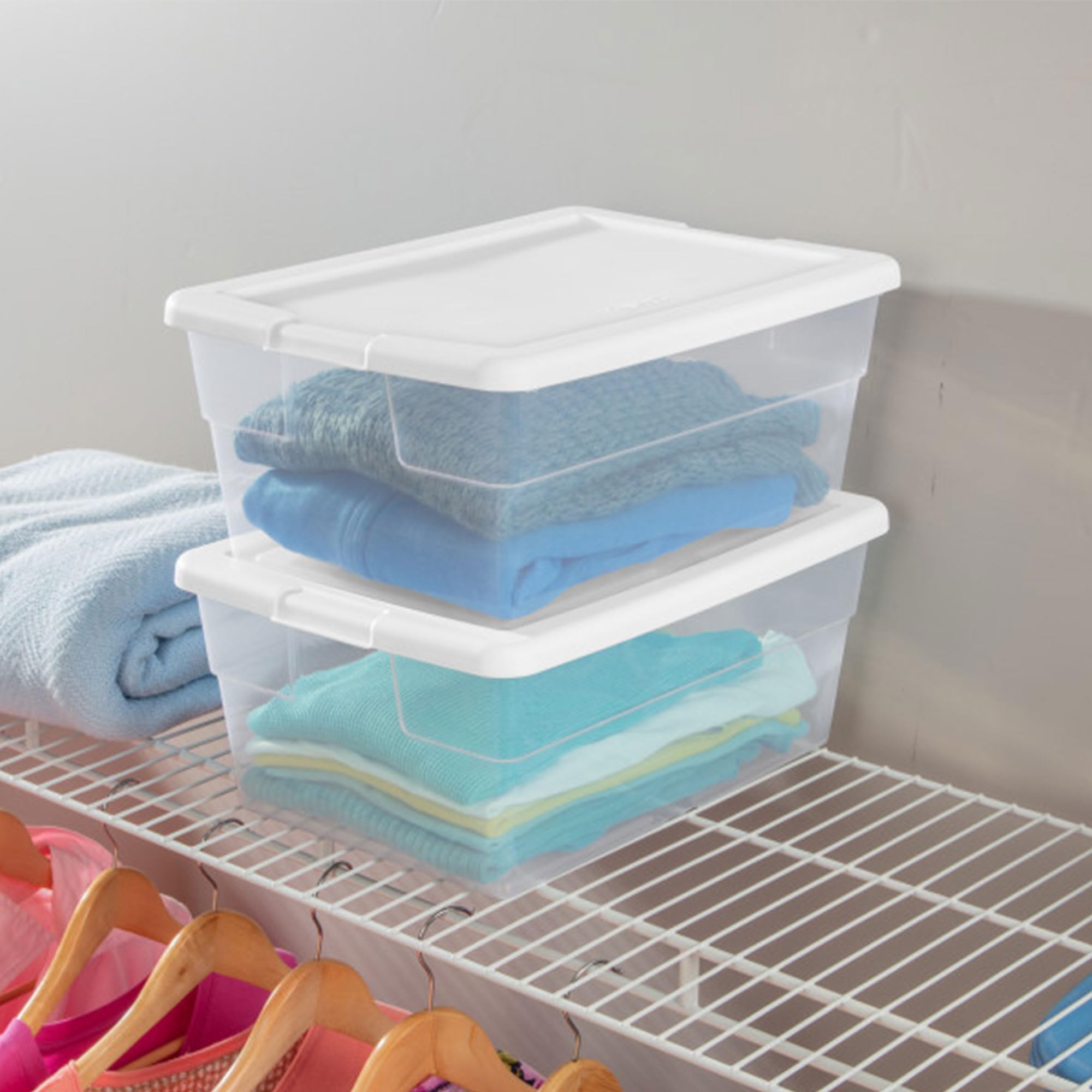 Sterilite 24-Pack 16 Quart Clear Plastic Storage Bins with Snap-On Lids - Stackable Organizer Boxes for Home, Office & Closet Organization