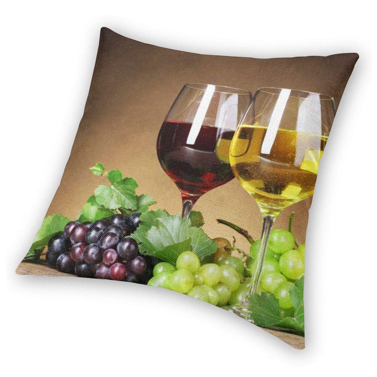 Wine Themed Decorative Square Throw Pillow Covers 24x24 Inch - Soft Cushion Cases for Bedroom, Living Room, Sofa & Couch - Perfect for Home Decor, Wine Lover Gifts & Cozy Interior Design