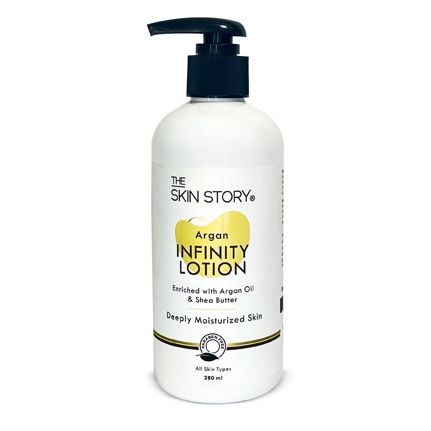 The Skin Story Argan Infinity Body Lotion for Dry Skin - Deep Hydration & Anti-Aging with Argan Oil, Shea Butter & Macadamia Nut Oil | Paraben Free 280ml | Perfect for Daily Moisturizing & Nighttime Skin Repair