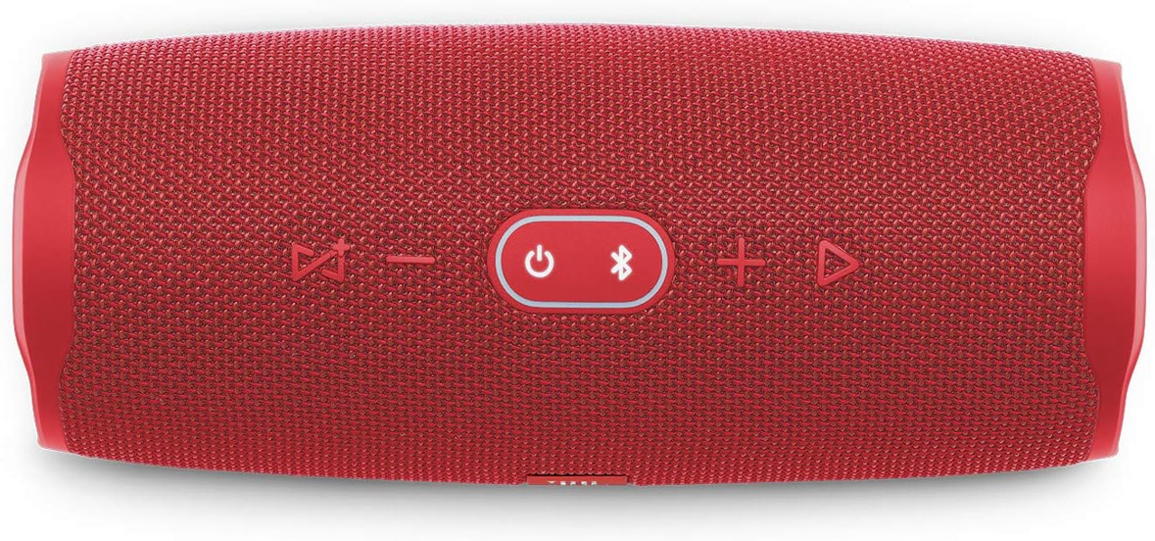 JBL Charge 4 Bluetooth Speaker - Wireless Portable Speaker with Powerful Sound & Bass, IPX7 Waterproof, 20-Hour Playtime - Perfect for Outdoor, Beach, Pool Parties & Travel (Red)