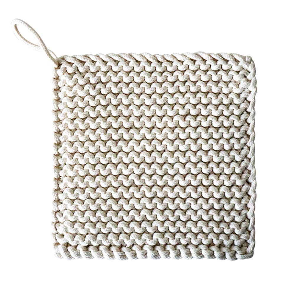 DOITOOL Woven Cotton Trivet Mat - Heat Resistant Pot Holder for Kitchen, Dining Table, and Countertop Protection - Stylish & Practical 1-Piece Hot Pad for Cookware, Dishes, and Serving Trays