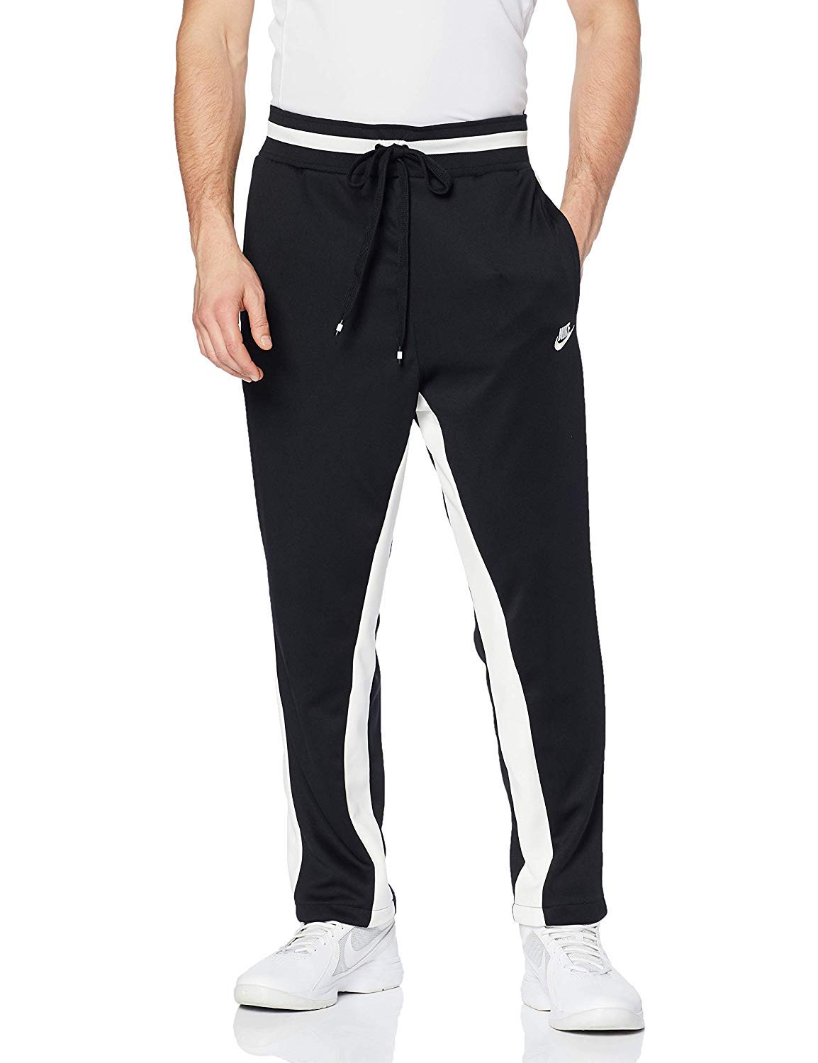 Nike Men's Air Track Pants - Black Sail, Large Size | Lightweight, Breathable Sportswear for Running, Training & Gym Workouts