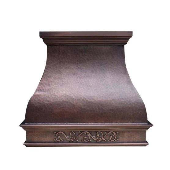 Vintage Custom Copper Range Hood with Apron - RHM CT VH02A 1 | Classic Kitchen Ventilation for Farmhouse & Rustic Style Homes
