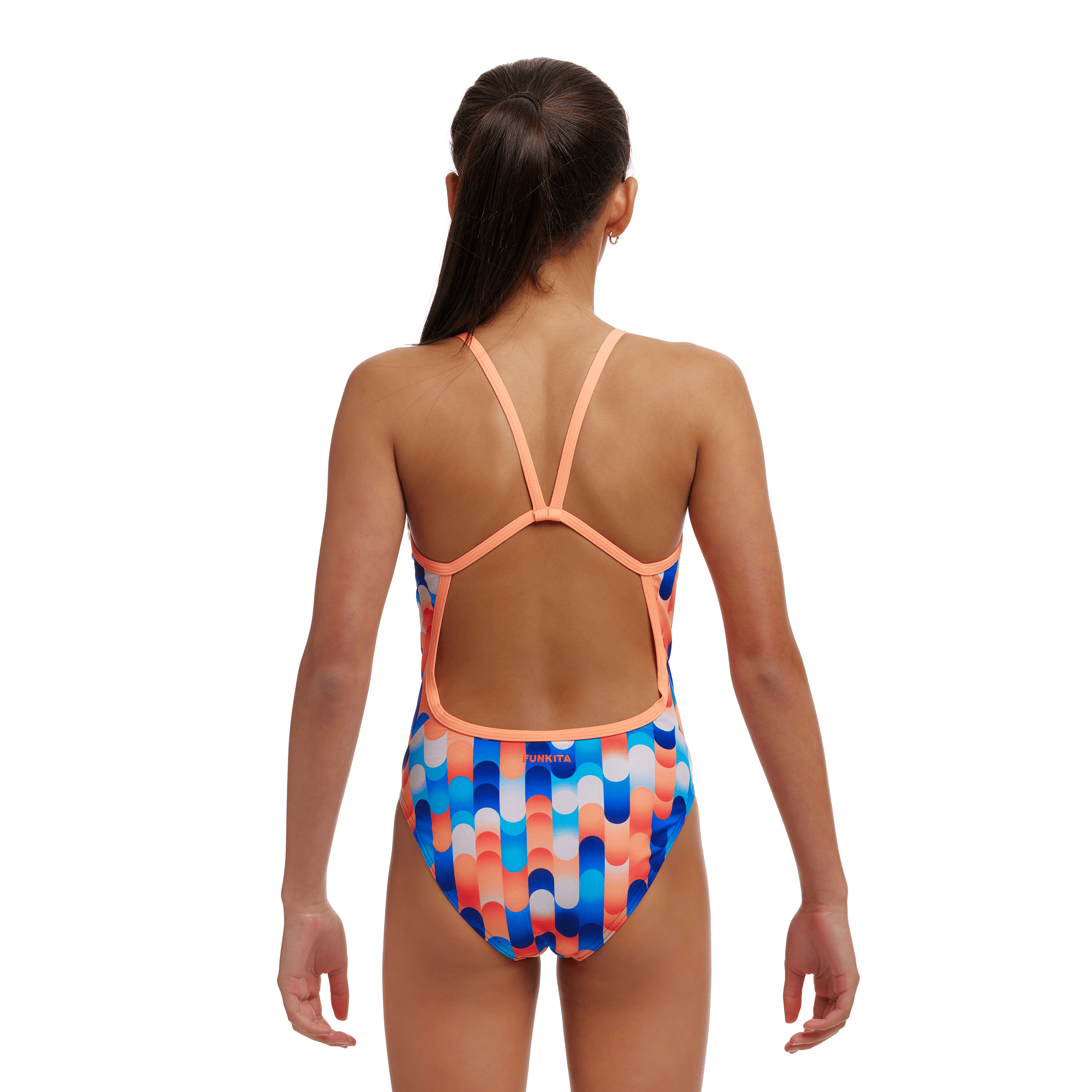 Funkita Tail End Single Strap Girls Swimsuit - Comfortable One Shoulder Bathing Suit for Kids - Perfect for Pool, Beach & Summer Water Activities