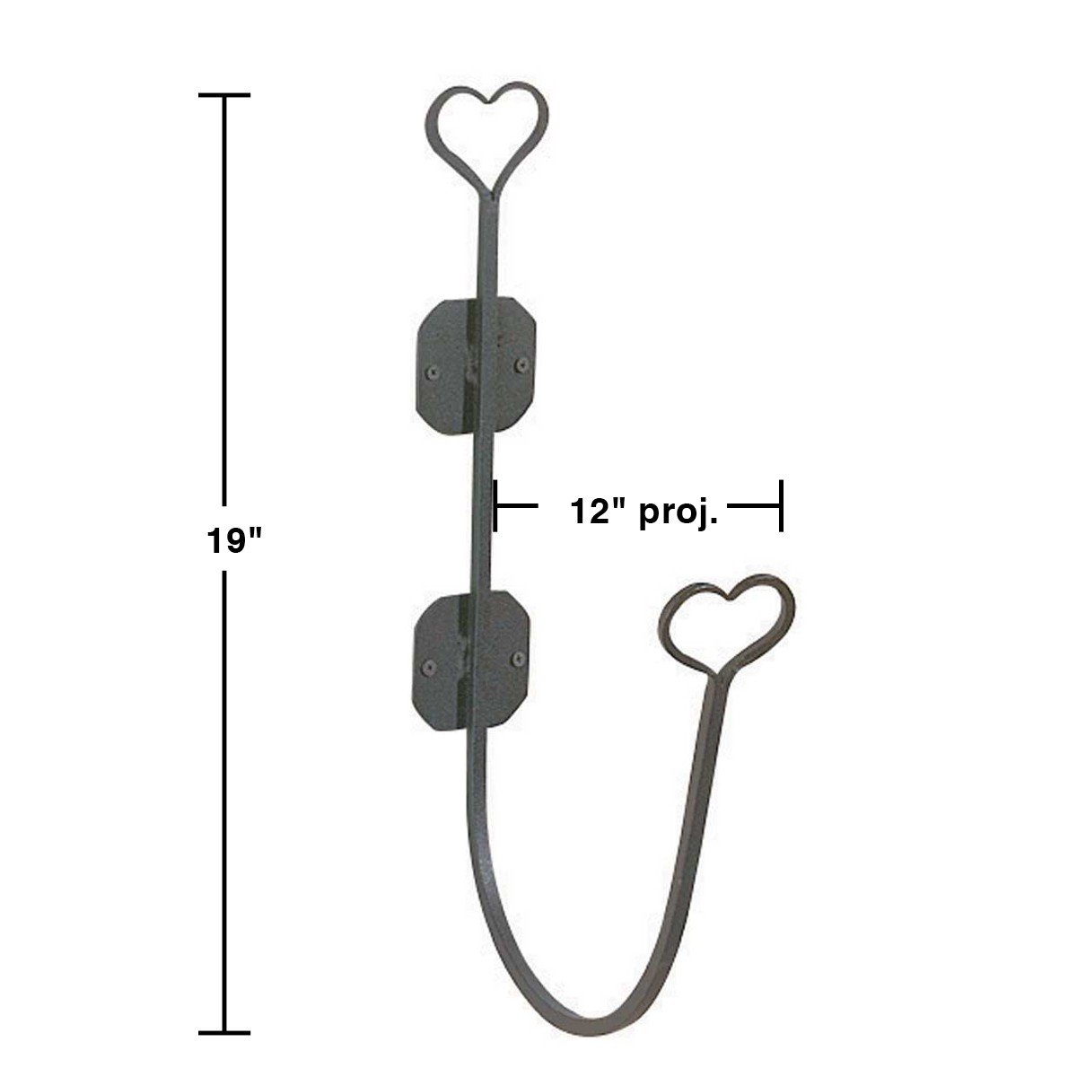 Heart-Shaped Black Wrought Iron Bathroom Hose Holder - Perfect for Shower, Bathtub & Sink Organization | Renovator's Supply