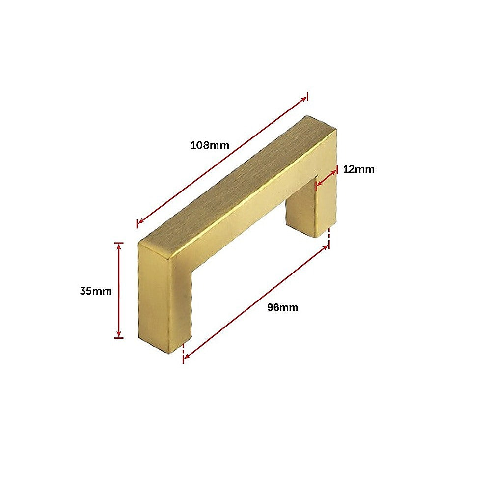 15 Pack Brushed Brass Drawer Pulls - 96mm Kitchen Cabinet Handles with Gold Finish - Perfect for Modern Cabinets, Dressers & Furniture Upgrades