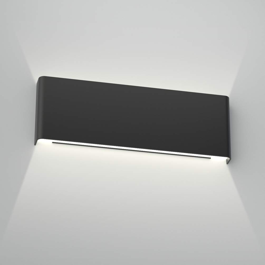 Aipsun 15.8 Inch Modern Black LED Vanity Light with Up and Down Lighting - 5000K White Light for Bathroom Wall Fixtures | Perfect for Makeup, Shaving & Spa-Style Ambiance