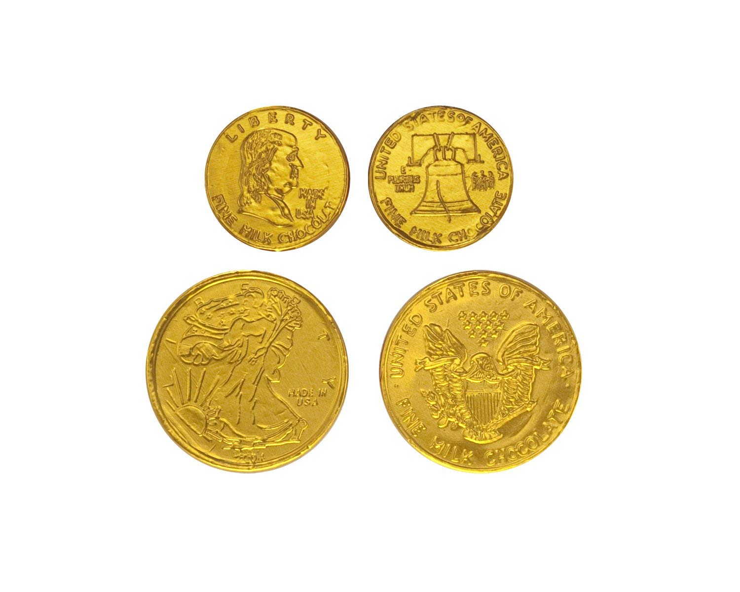 1 Pound Assorted Gold Foiled Milk Chocolate Coins - Kosher Certified Bulk Candy for Parties, Holidays & Gifts