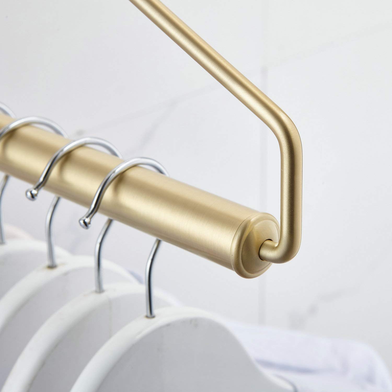 Gold Brushed Folding Clothes Hanger - 12 Inch Wall Mounted Laundry Drying Rack for Closet & Small Spaces | Space Saving Brass Clothes Organizer for Bedroom, Bathroom & Laundry Room