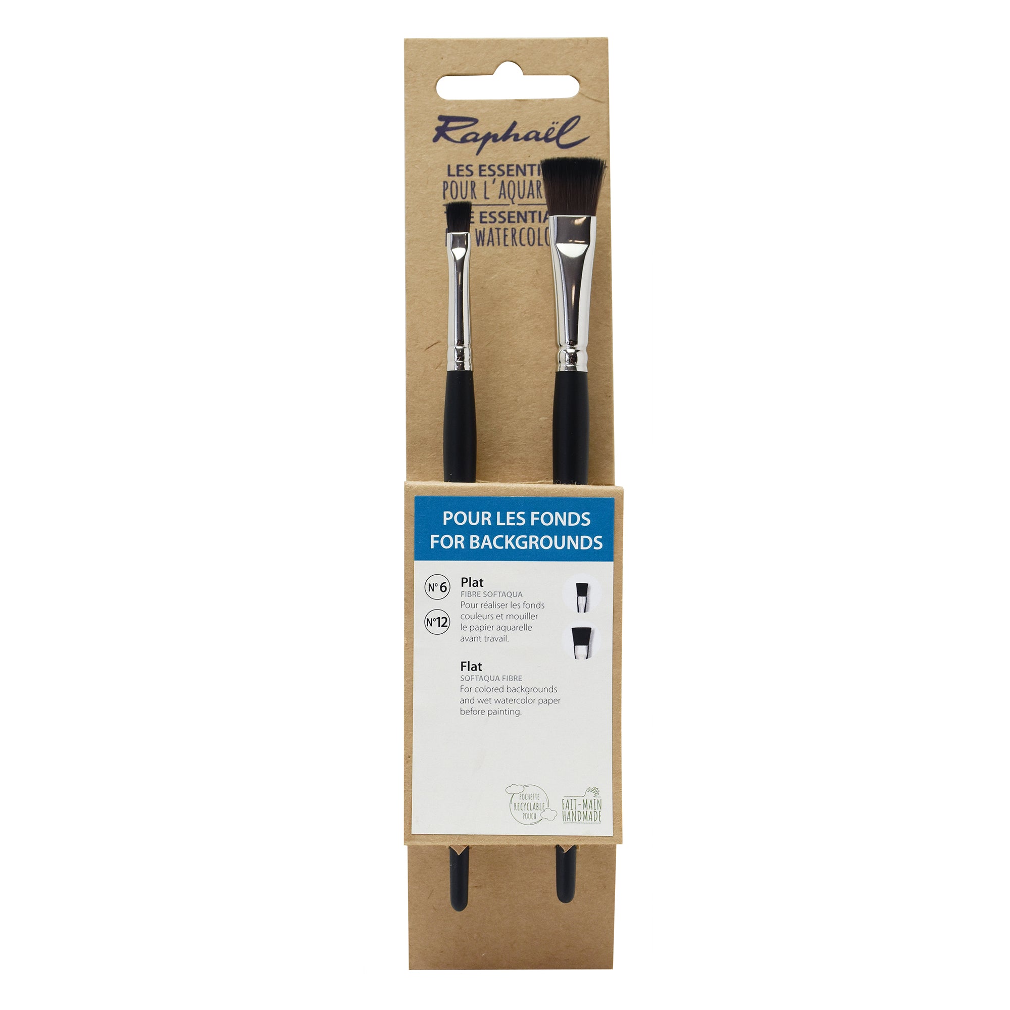 2 Pack Essential Watercolor Brush Set - Flat Tip Paint Brushes for Watercolor, Acrylic & Gouache Painting - Perfect for Artists, Beginners & DIY Craft Projects