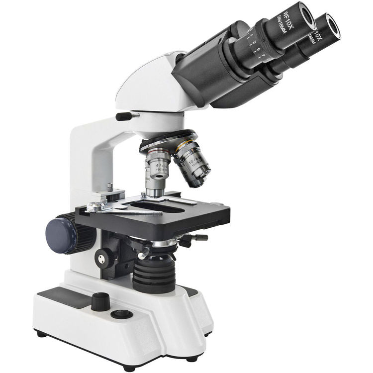 Bresser Bino Researcher II 40-1000x Magnification Binocular Microscope for Adults & Kids - Ideal for Lab Research, Classroom Learning & Home Science Experiments (Model: 57-22100)