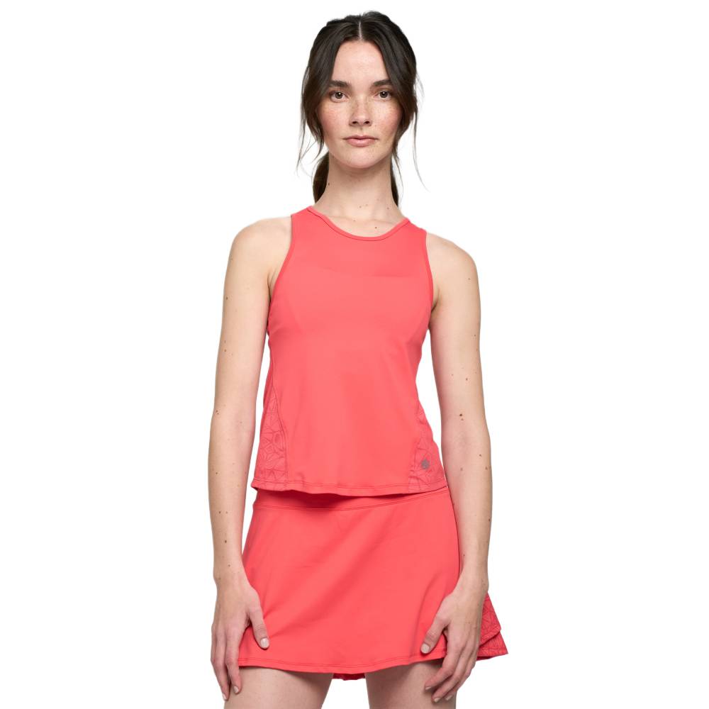 Lija Women's Elite Baton Tank Top - Performance Workout Shirt for Running, Yoga & Gym - Moisture Wicking & Breathable Activewear (Cayenne Red)