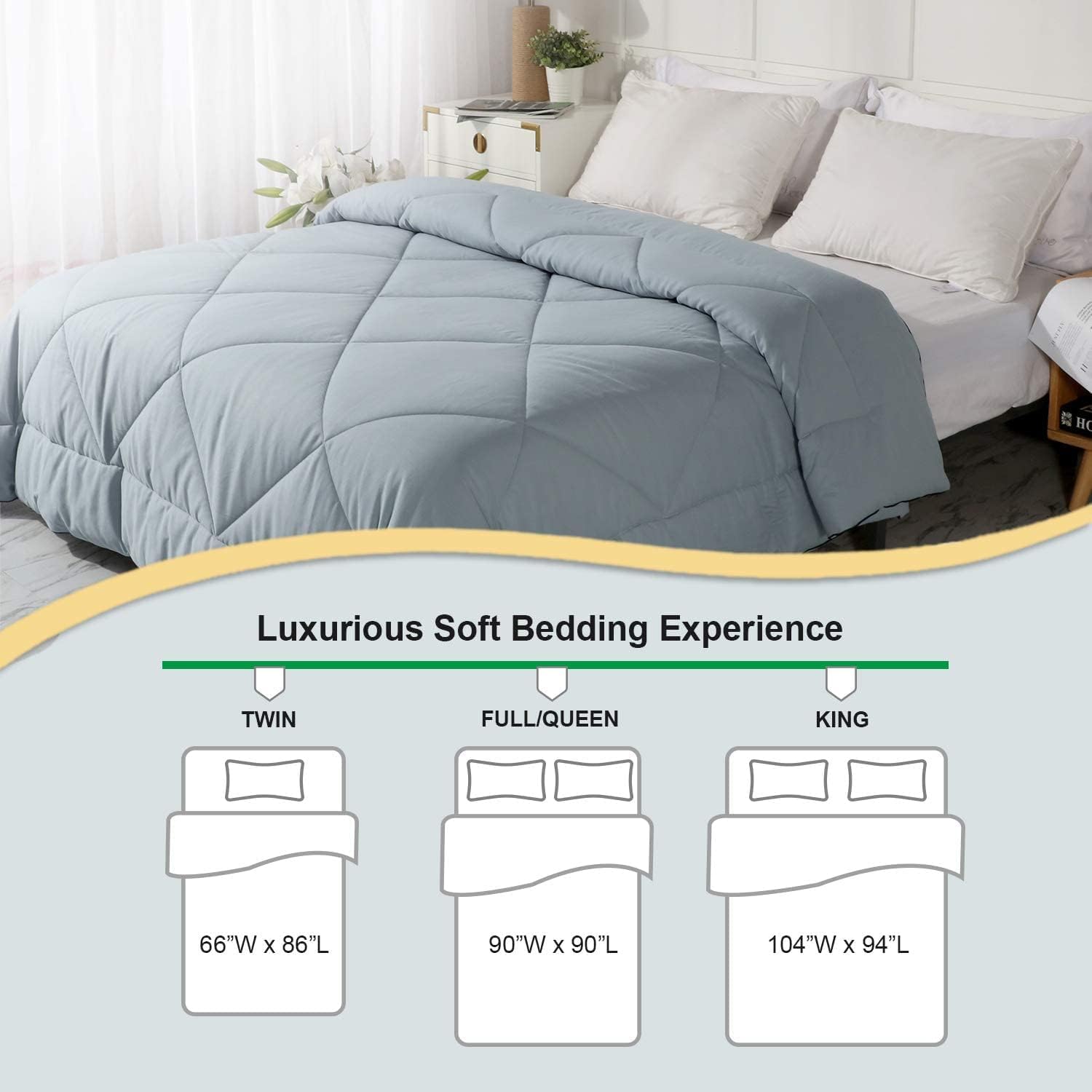 Premium 100% Cotton All-Season Reversible Comforter - Lightweight, Breathable & Fluffy Bed Quilt for Full/Queen Size (Navy Blue) | Perfect for Year-Round Comfort in Bedrooms, Guest Rooms & Dormitories
