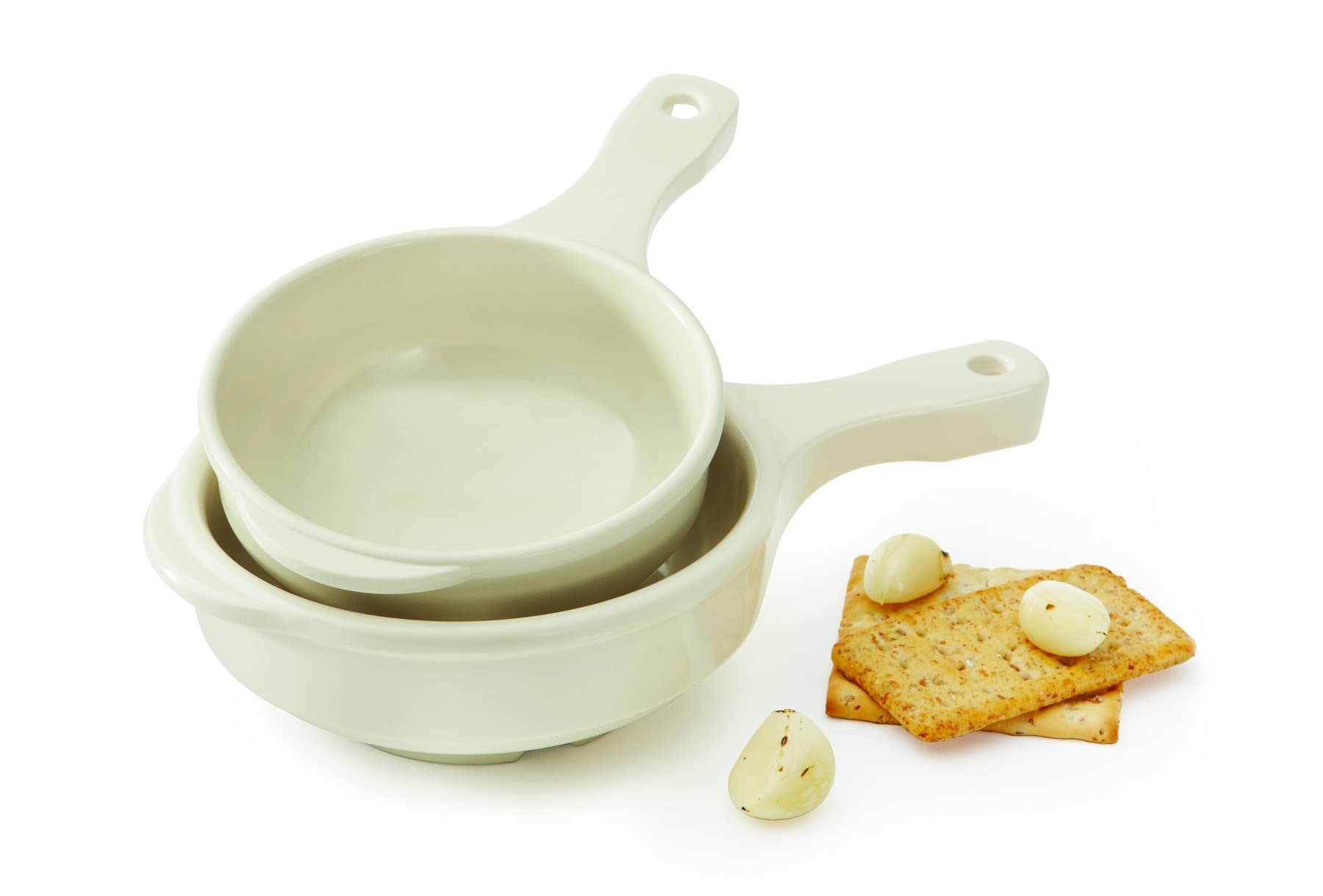HSB-112-IV 12oz Ivory Soup Bowls with Handles, Set of 12 - Microwave & Dishwasher Safe Soup Cups for Home, Restaurant & Catering Use