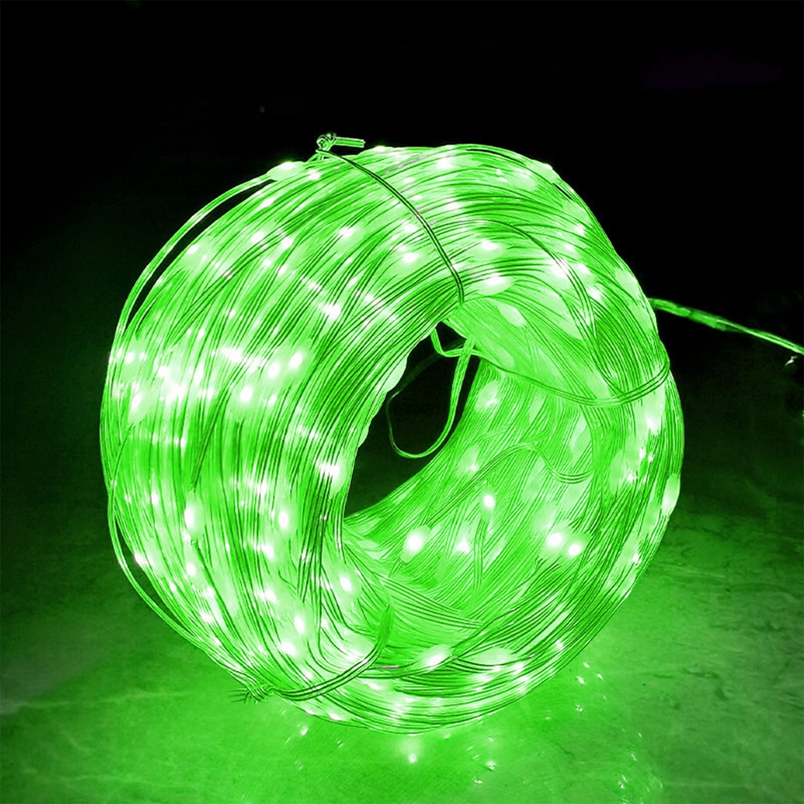 WRNM 328ft LED String Lights - Outdoor Waterproof Fairy Lights with 8 Flashing Modes, Solar/Power Dual-Use for Garden, Patio, Wedding & Party Decoration (Green)