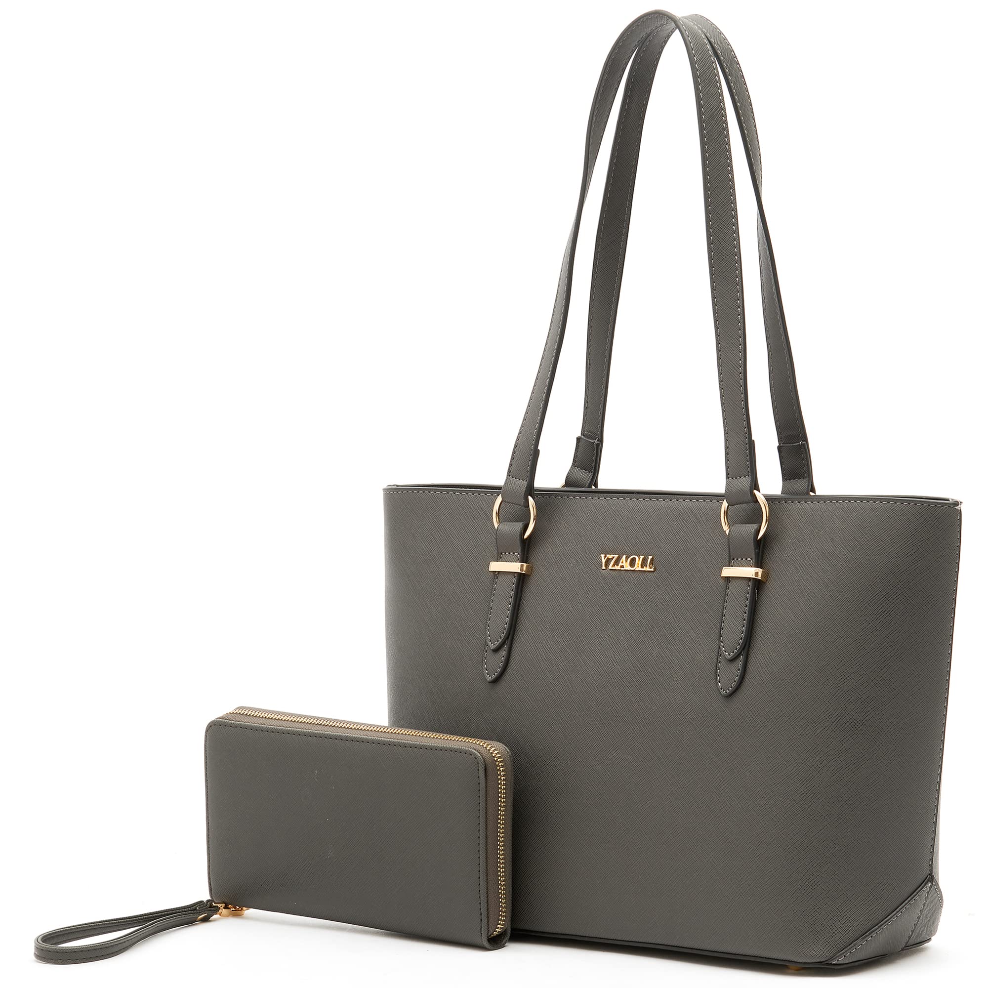 Stylish Large Tote Shoulder Bags for Women - Premium Leather Top Handle Satchel Purse with Matching Wallet Set (2-Piece) - Perfect for Work, Travel & Everyday Use