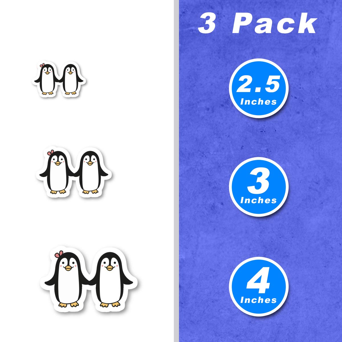 Penguin Couple Stickers - 3 Pack (2.5