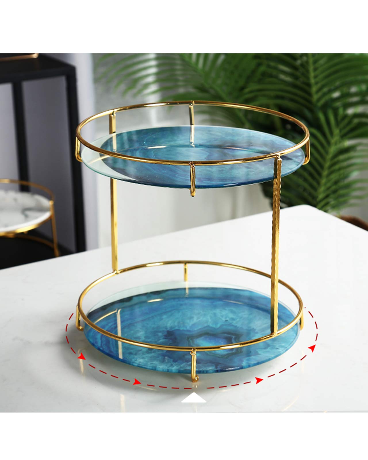 2-Tier Spinning Spice Rack Organizer - 360° Rotating Lazy Susan for Kitchen Cabinet, Pantry & Bathroom | Metal Cosmetic & Seasoning Storage Display Case | Perfect for Spices, Makeup, Essential Oils Organization