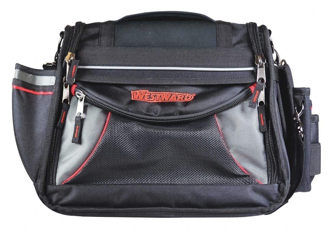 Westward 53JW36 15-Pocket Heavy Duty Tool Bag for Electricians, Plumbers & Contractors - Durable General Purpose Work Bag for Tools & Equipment Storage