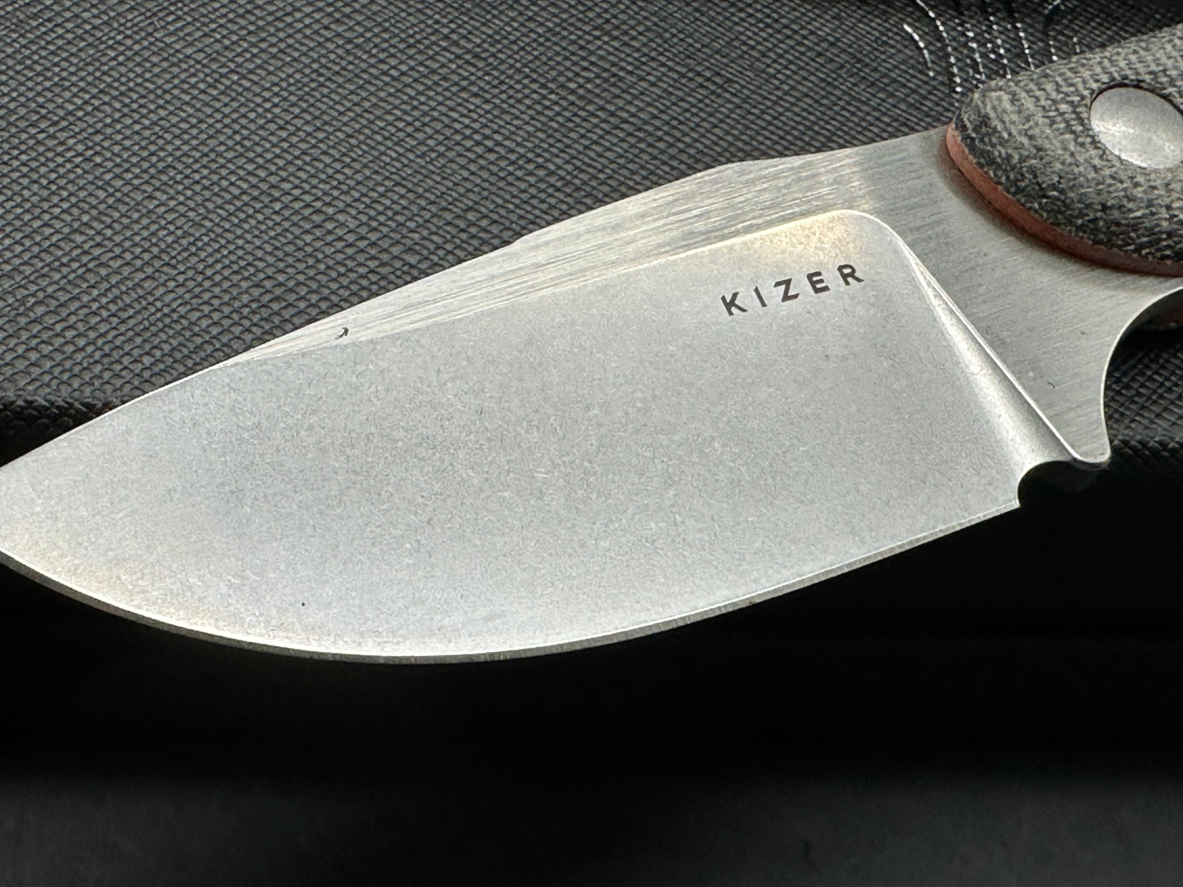 KIZER HARE Fixed Blade Knife - Black Micarta/G10 Handle, Nitro-V Steel Plain Edge - Hunting, Camping & Outdoor Survival Knife