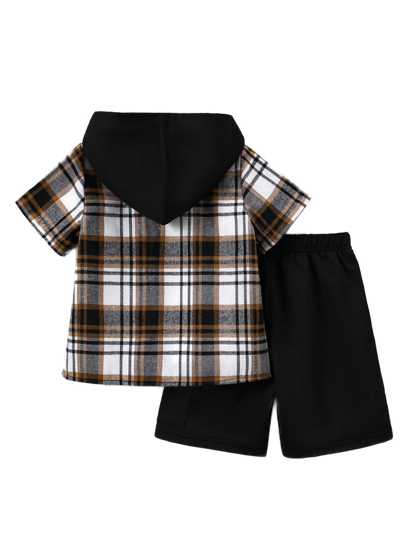 Boys 2-Piece Summer Outfit Set - Short Sleeve Plaid Button Down Shirt & Cargo Shorts (4-12 Years) | Casual Playwear for Outdoor Activities & School