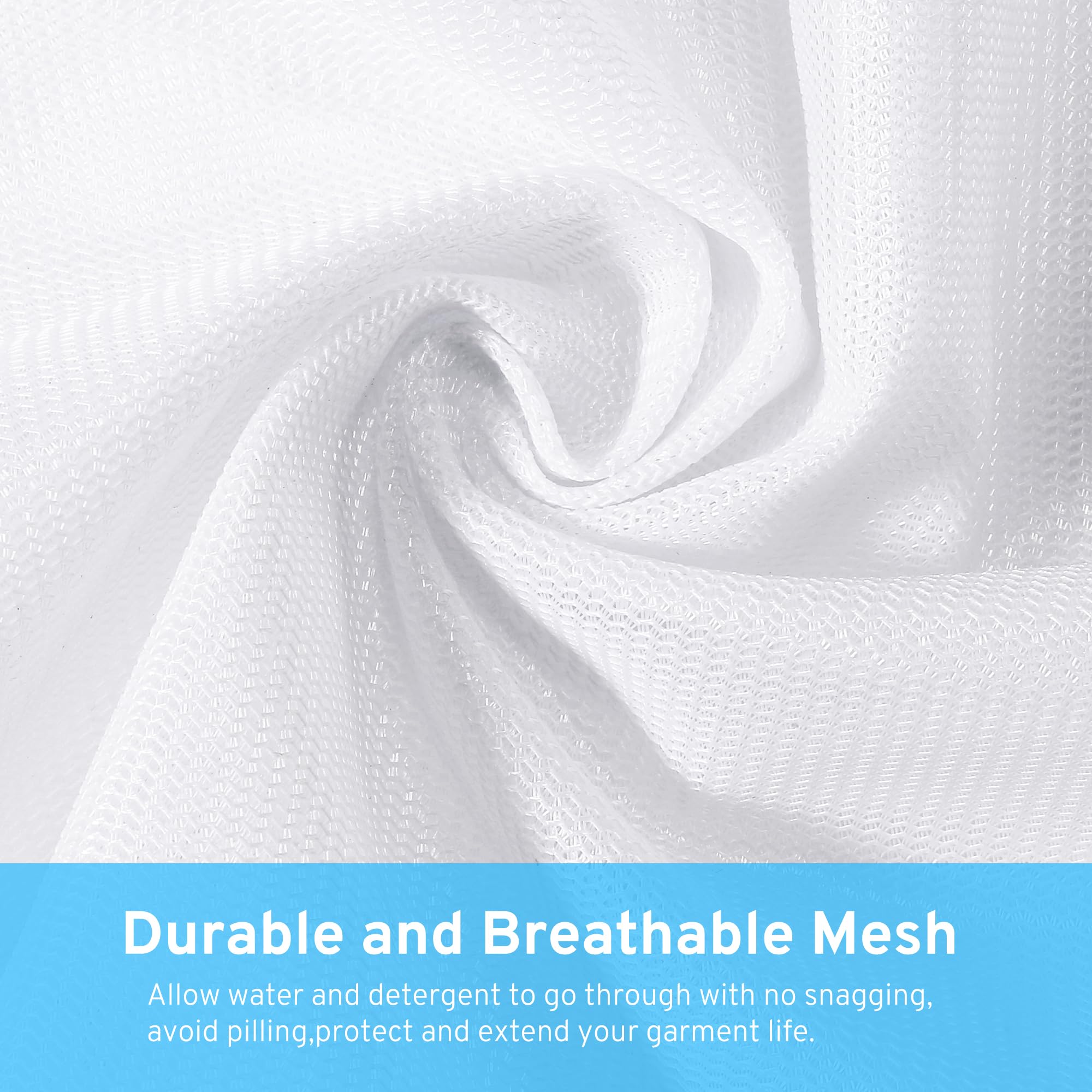 Ultimate 7-Pack Mesh Laundry Bags Set with Auto-Lock Zipper - 6 Sizes for Delicates, Lingerie, Jeans, Blouses & Stockings - Gentle Wash Protection for Bras & Delicate Clothing - Perfect for Travel & Home Laundry Care