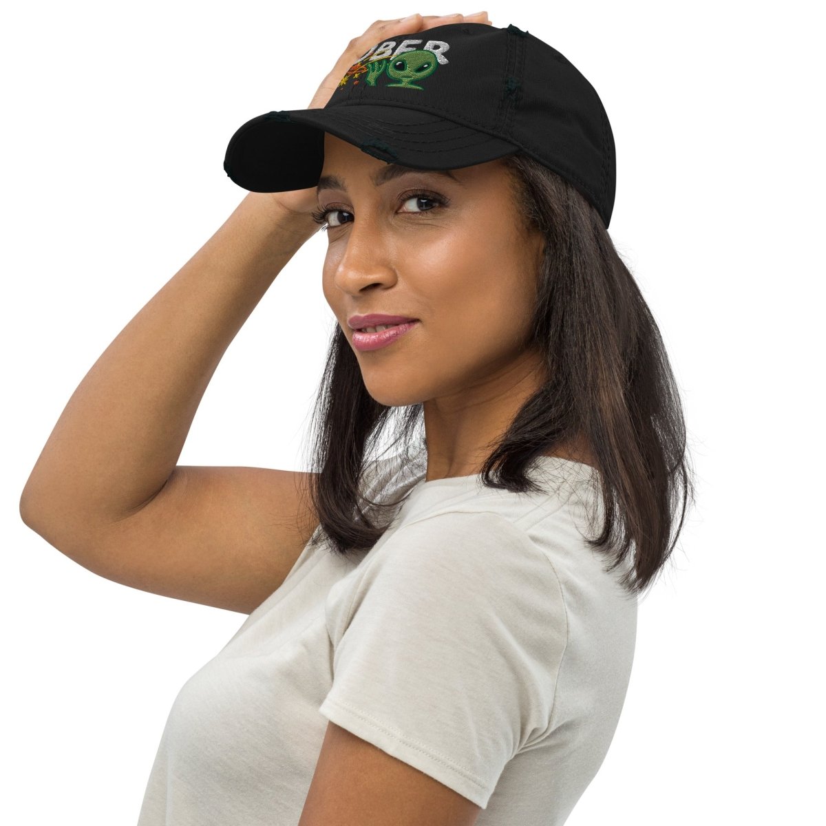 Sober AF Embroidered Distressed Dad Hat - Galactic Sobriety Cap for Men & Women - Perfect for Recovery, AA Meetings & Sober Living