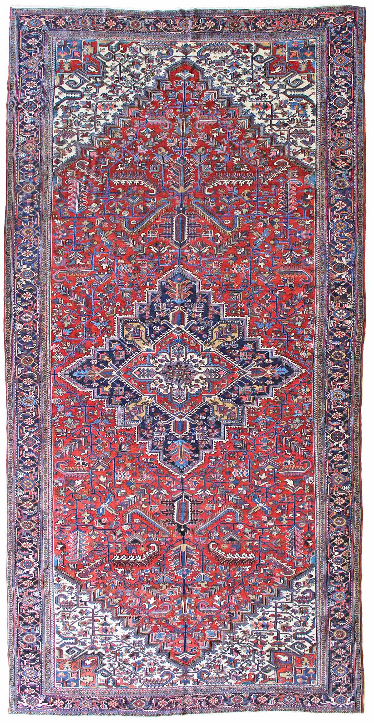 Vintage Heriz Handwoven Persian Tribal Rug - Authentic Oriental Carpet for Living Room, Bedroom & Home Decor