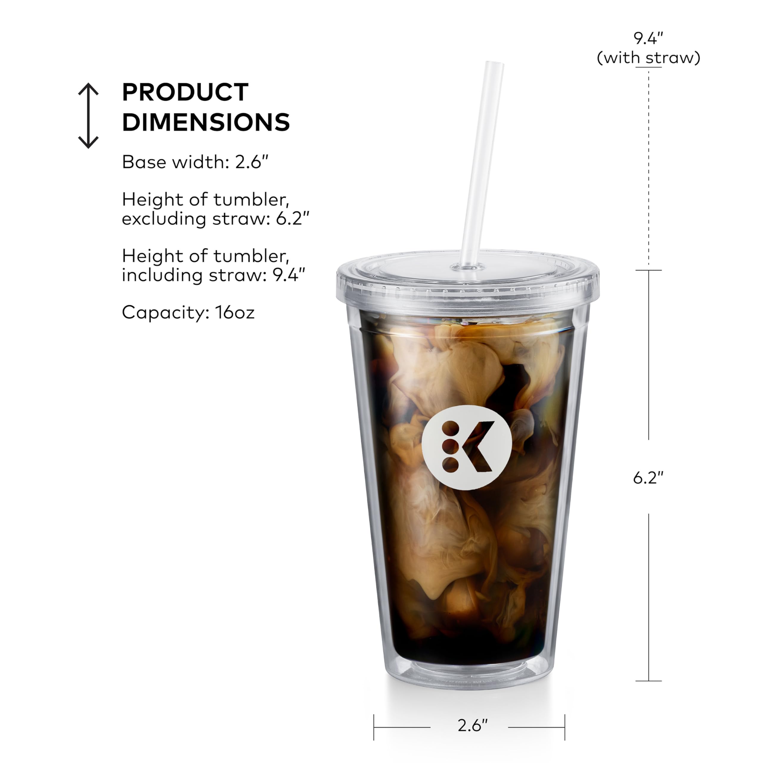 Keurig 16oz Iced Coffee Tumbler - Insulated Stainless Steel Travel Mug for Hot & Cold Drinks - Perfect for Iced Coffee, Tea, and Smoothies On-The-Go