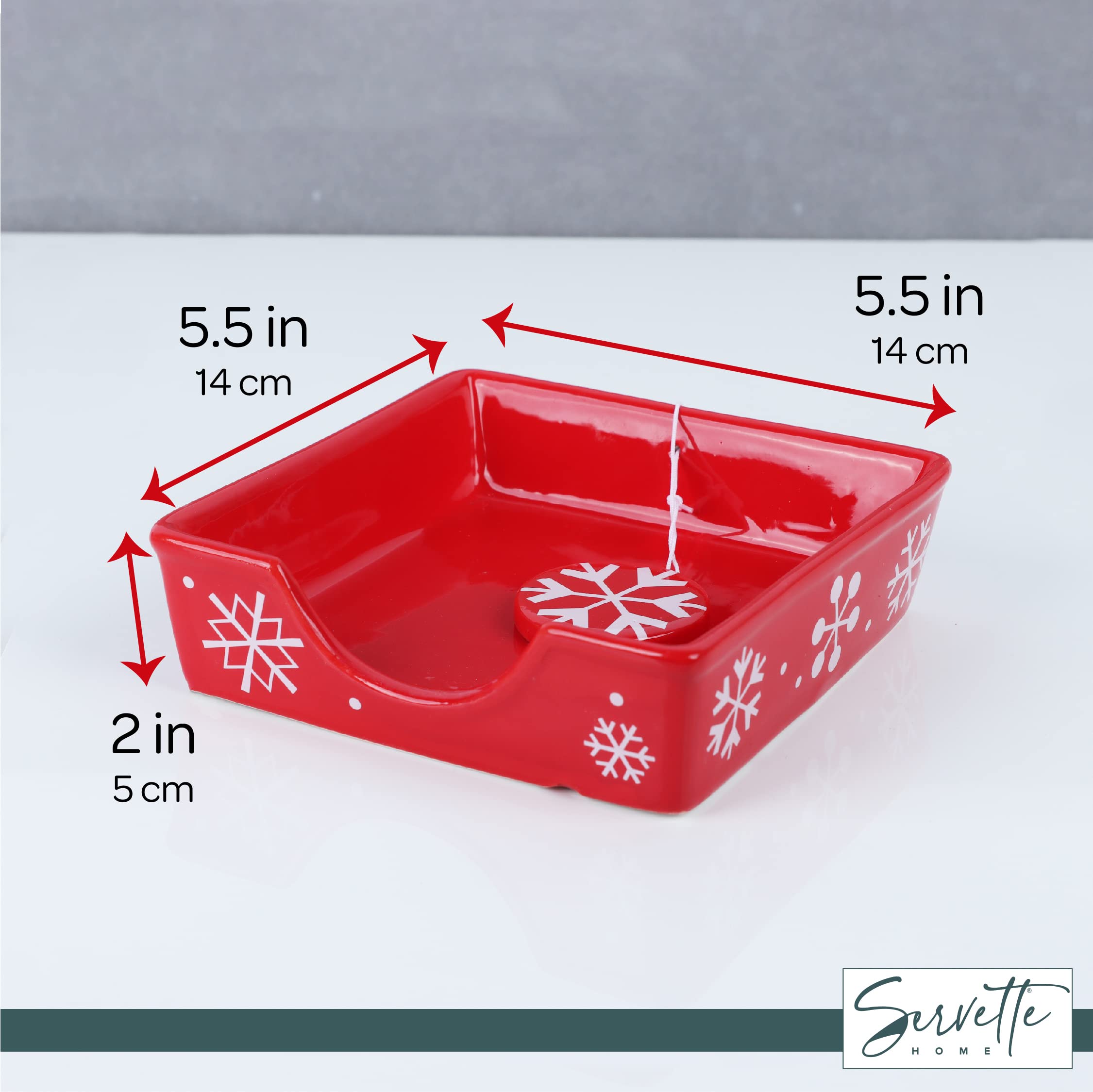 Christmas Snowflake Cocktail Napkin Holder - Stainless Steel Kitchen Bar Accessory with 50 Premium Paper Napkins | Perfect for Holiday Parties, Dinner Decor & Gift Giving
