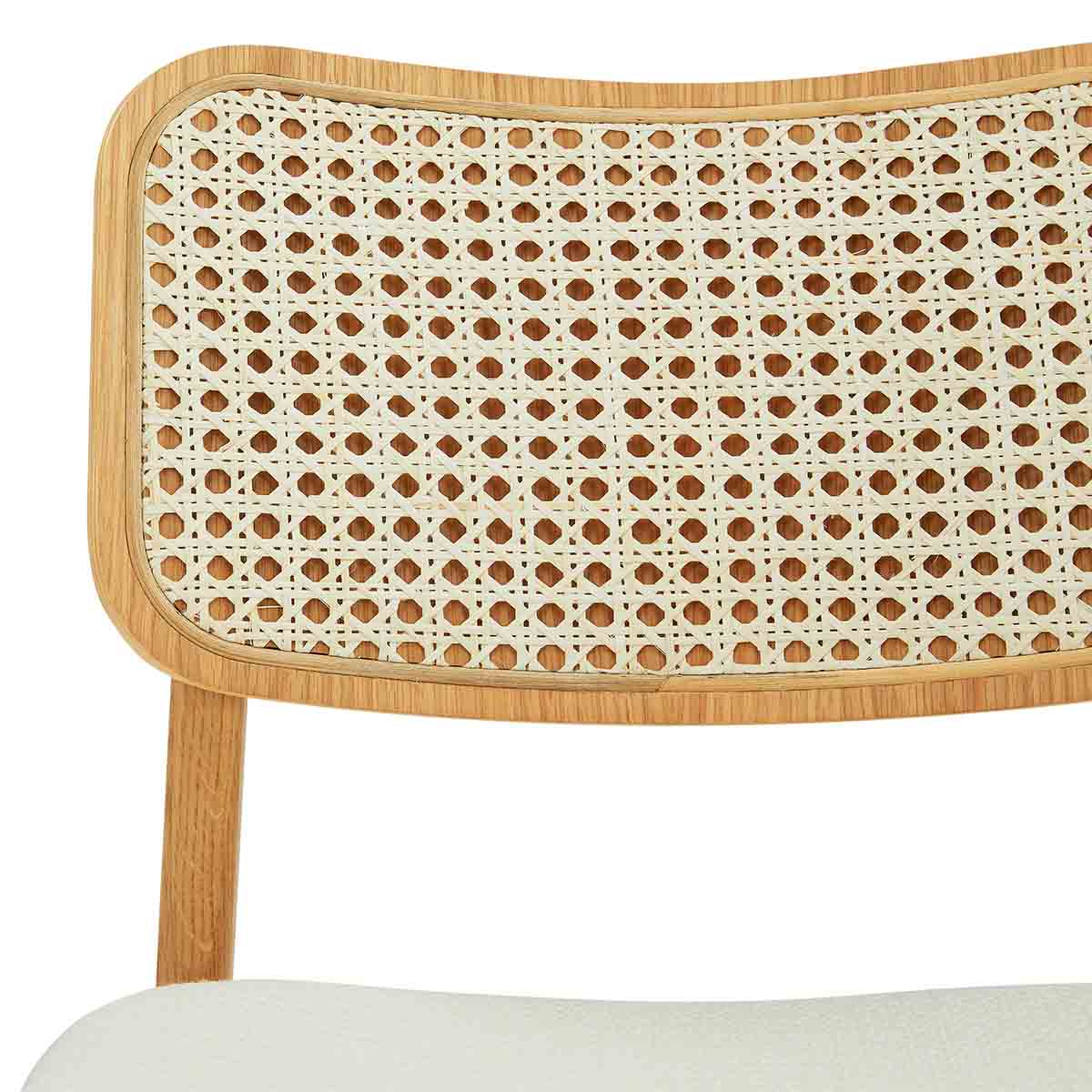 Flair Rattan Fabric Dining Chair - Modern Woven Rattan Upholstered Seat - Perfect for Indoor, Outdoor, Patio, Dining Room & Kitchen Use