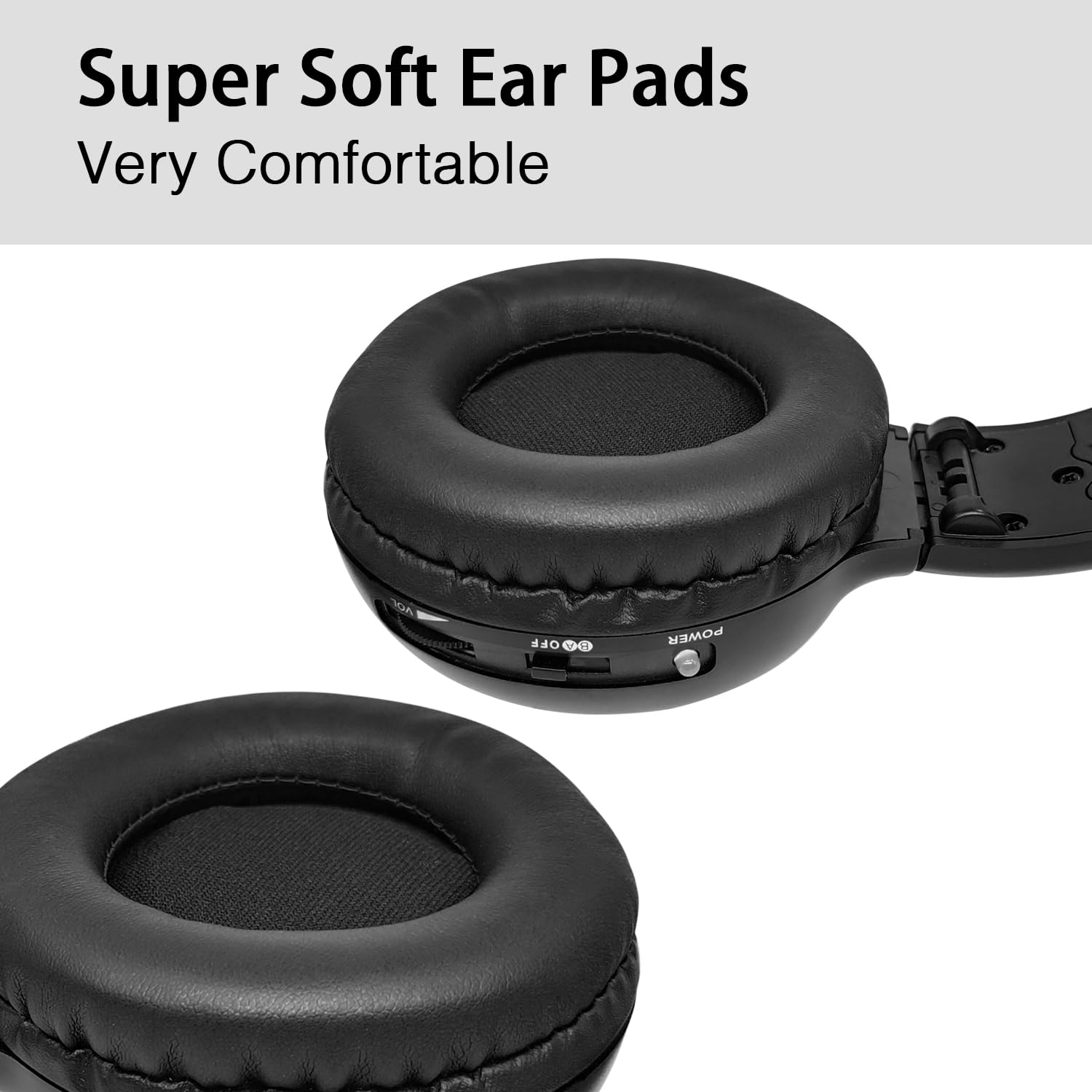 Universal 2 Channel IR Foldable Wireless Headphones for Kids - Infrared Headset for Car DVD Video & Entertainment System (2 Pack) - Perfect for Road Trips, Airplane Travel and Home Movie Nights