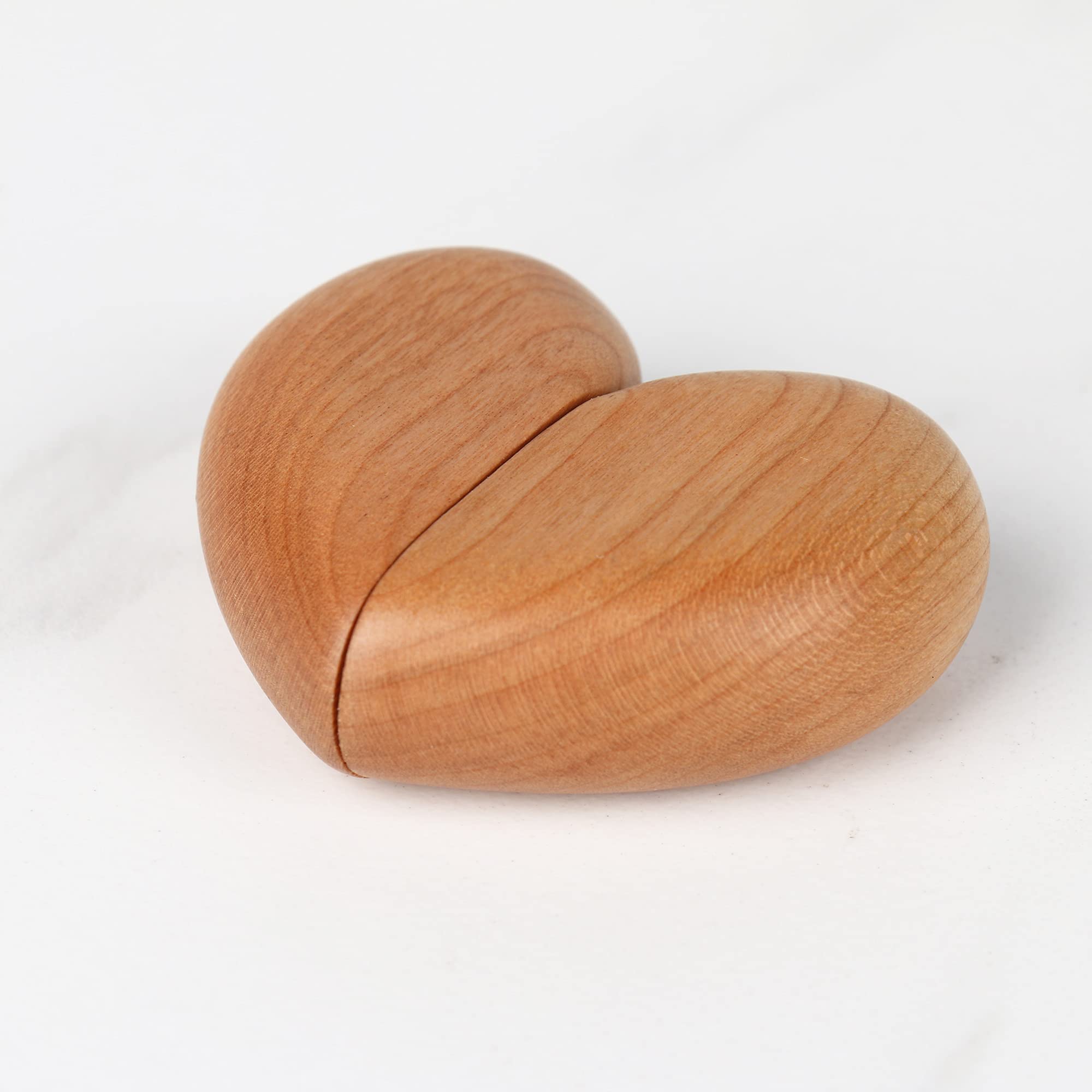 Heart-Shaped Wooden Ring Box for Wedding, Proposal & Engagement - Cherry Wood Ring Case & Holder - Perfect Gift for Brides, Couples & Jewelry Lovers - Ideal for Wedding Proposals, Anniversary Gifts & Jewelry Storage