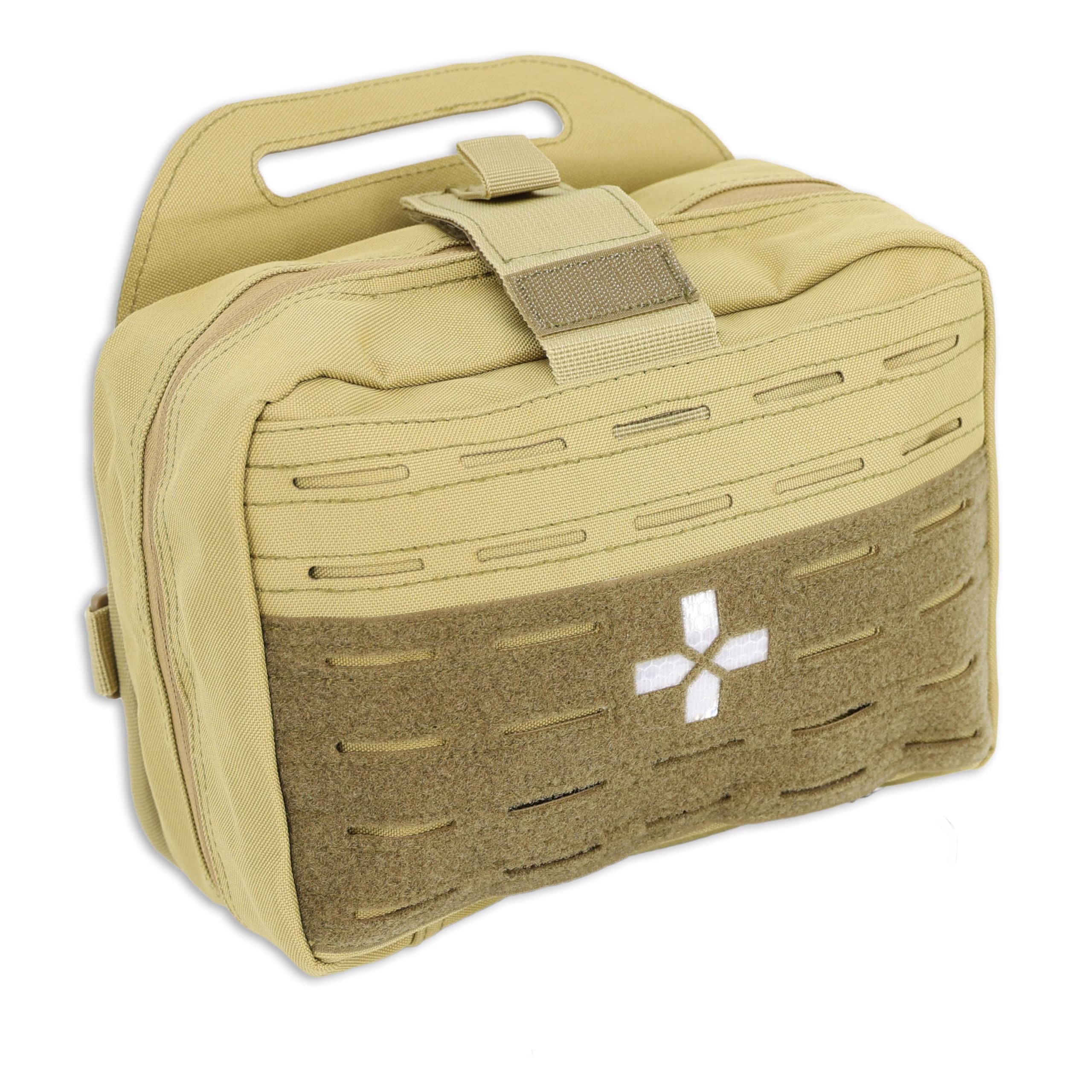 Lightning X Premium Rip-Away Vehicle First Aid Kit - Tan Emergency Medical Kit for Car Headrest | Perfect for Road Trips, Camping & Outdoor Adventures