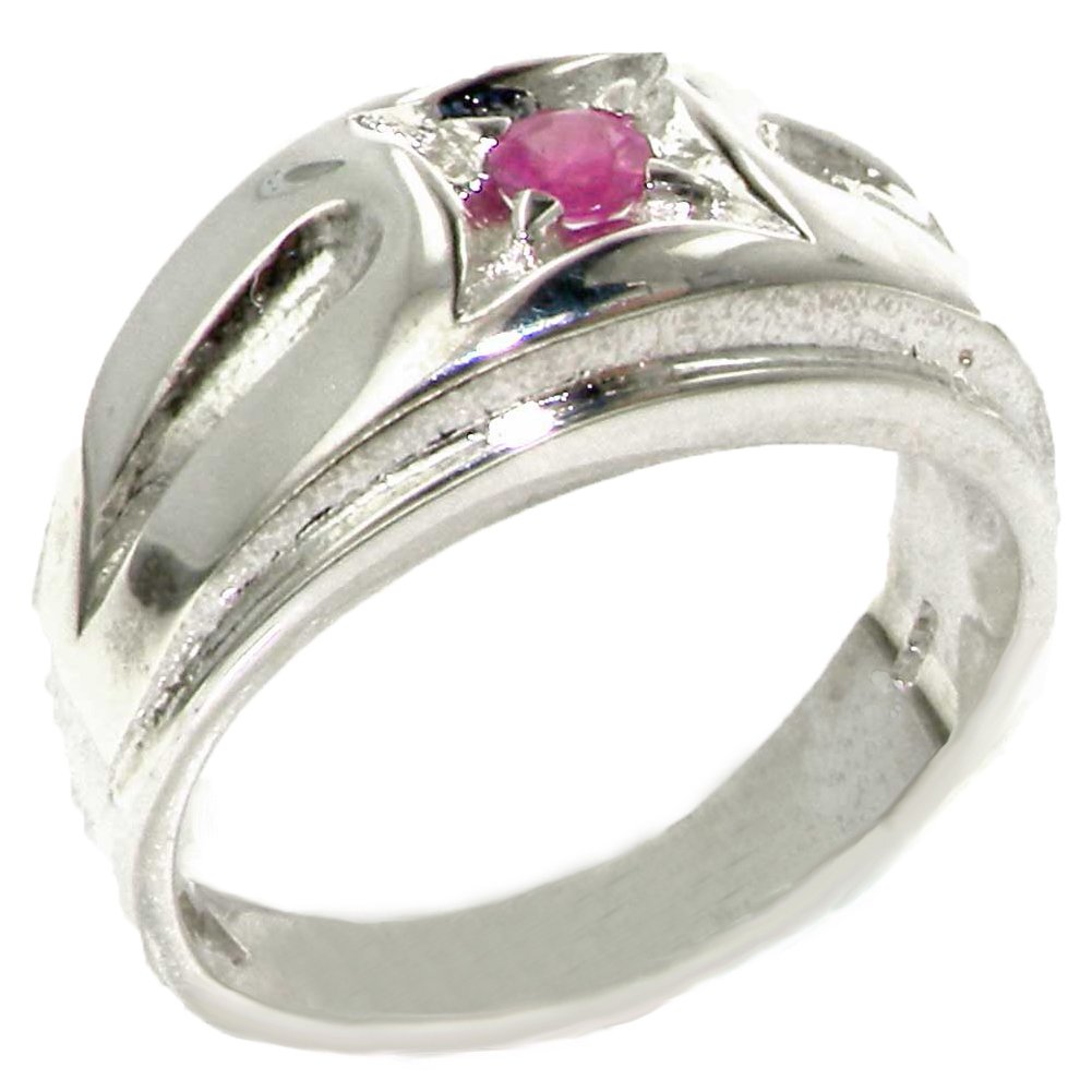 925 Sterling Silver Natural Ruby Men's Wedding Band Ring - Size 4 to 12 - Durable & Hypoallergenic for Daily Wear - Perfect for Engagement, Anniversary & Gift Giving