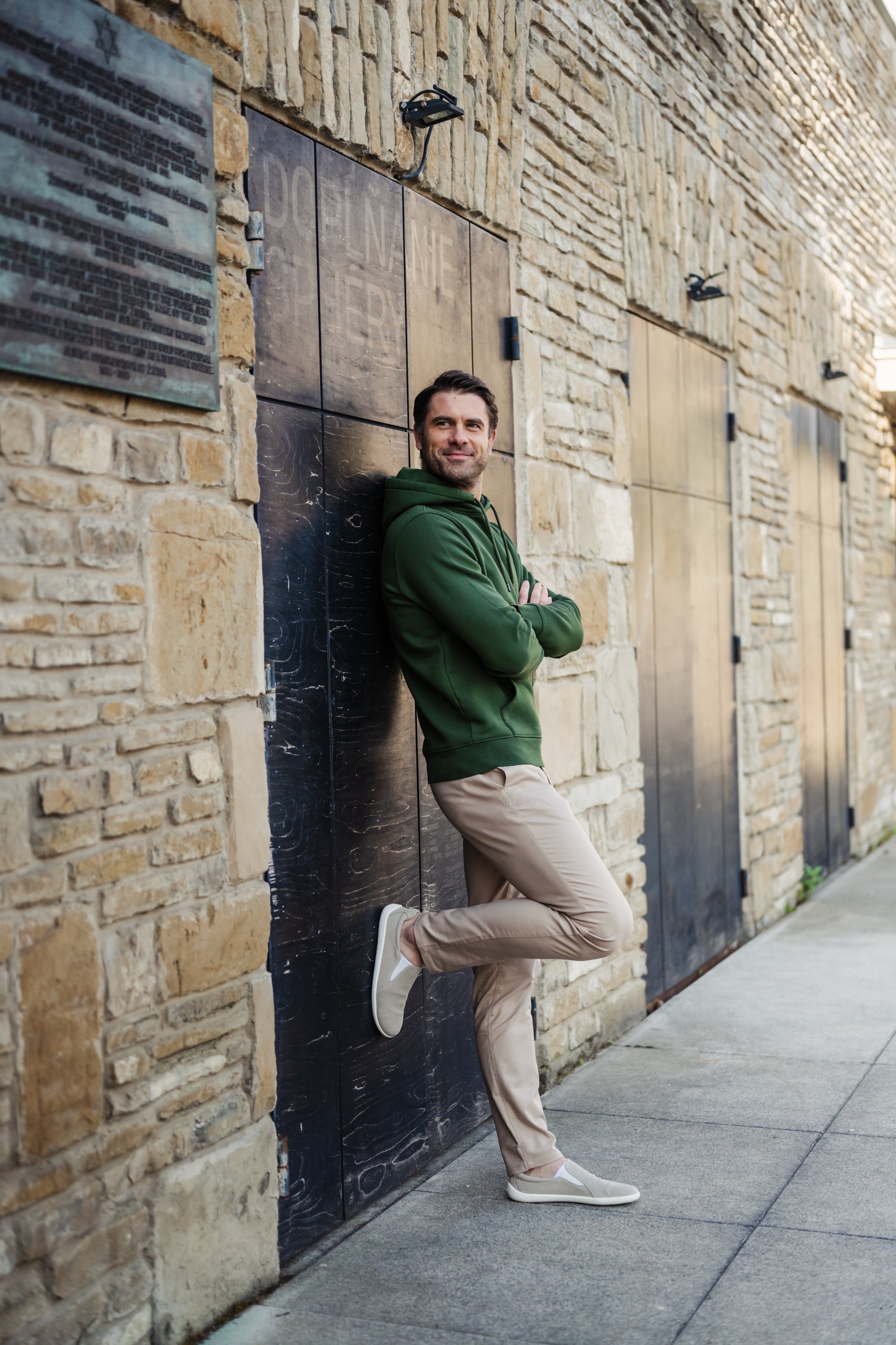 Men's Hoodie Be Lenka Essentials - Dark Green Pullover for Casual Wear & Outdoor Activities